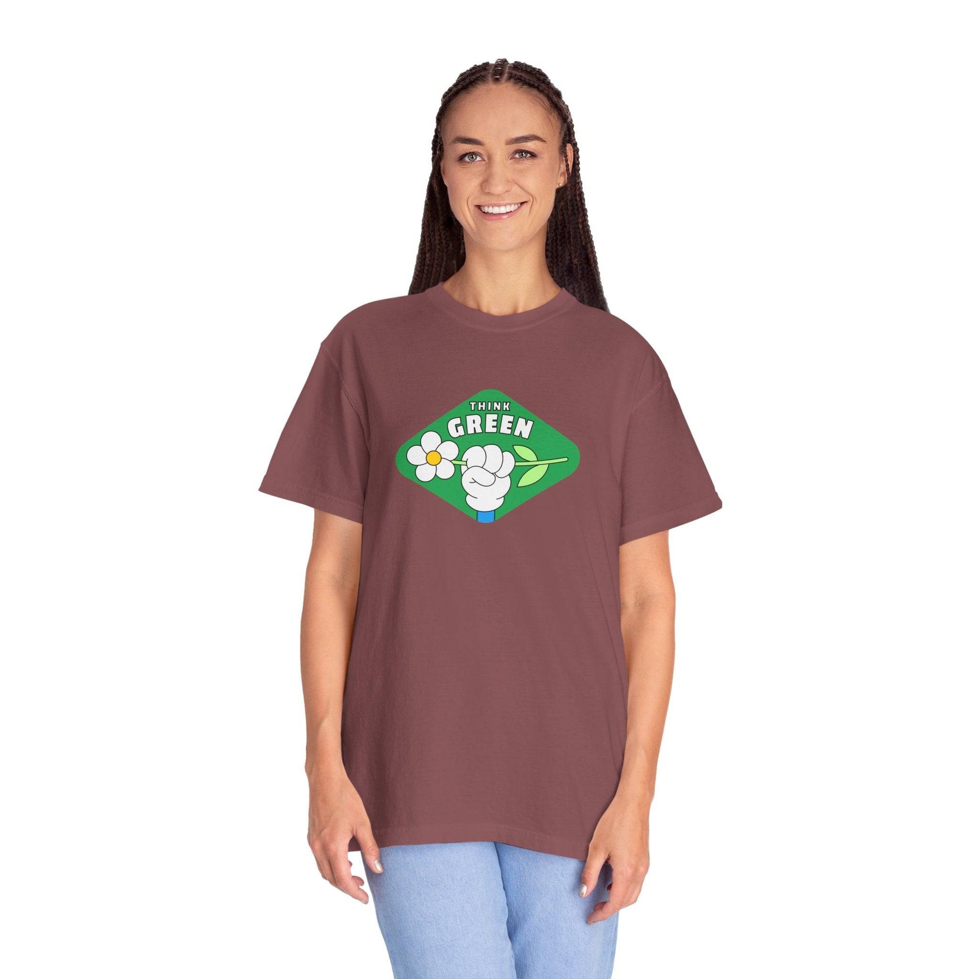 Think Green Unisex Garment-Dyed T-shirt - Zion Legend Fashions