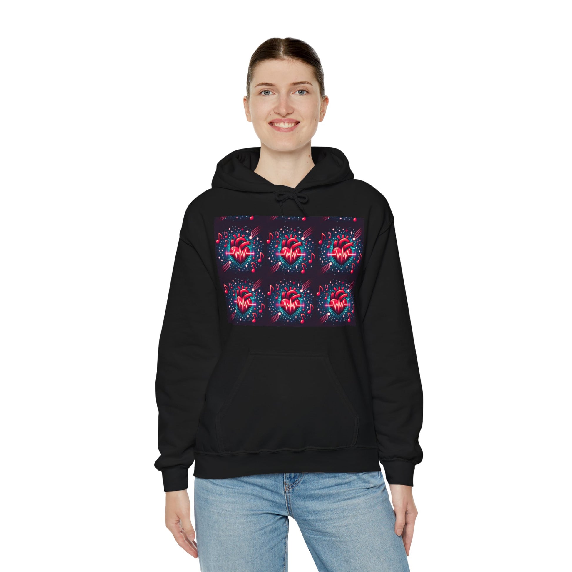Funky heart Unisex Heavy Blend™ Hooded Sweatshirt - Zion Legend Fashions