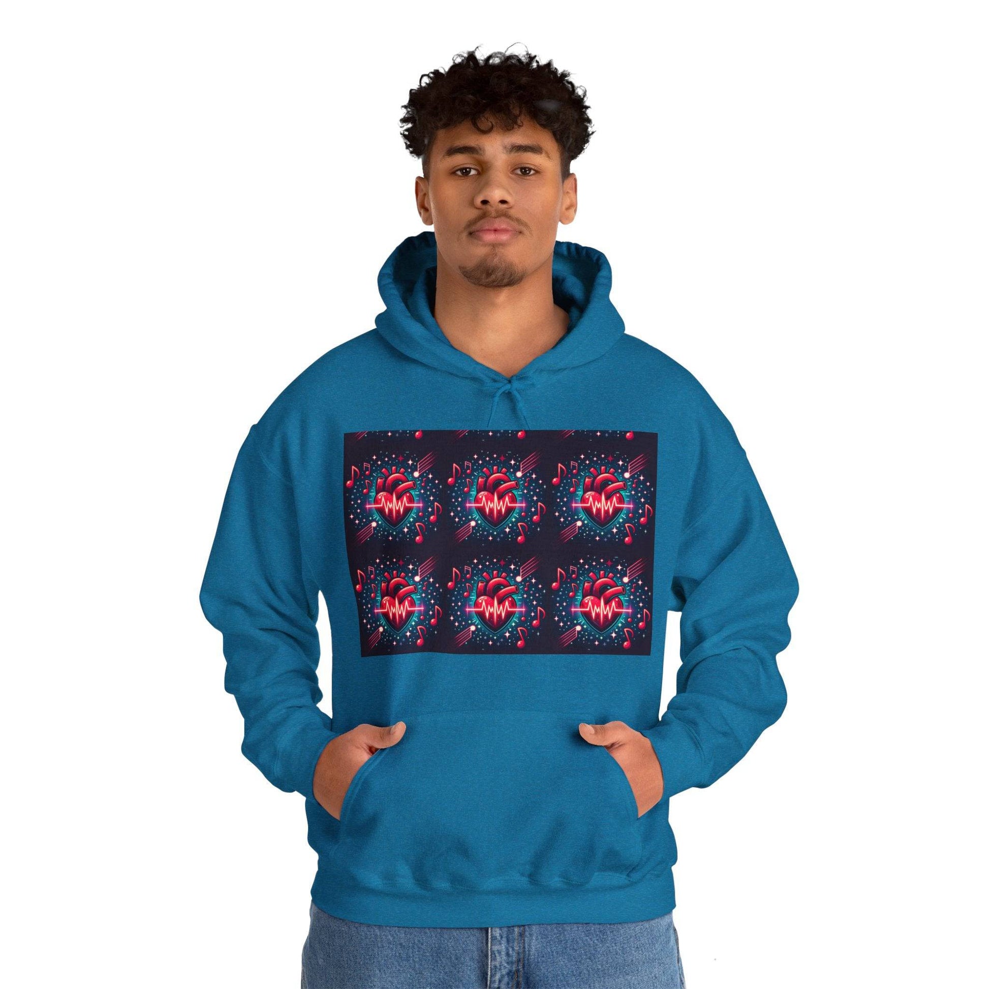Funky heart Unisex Heavy Blend™ Hooded Sweatshirt - Zion Legend Fashions