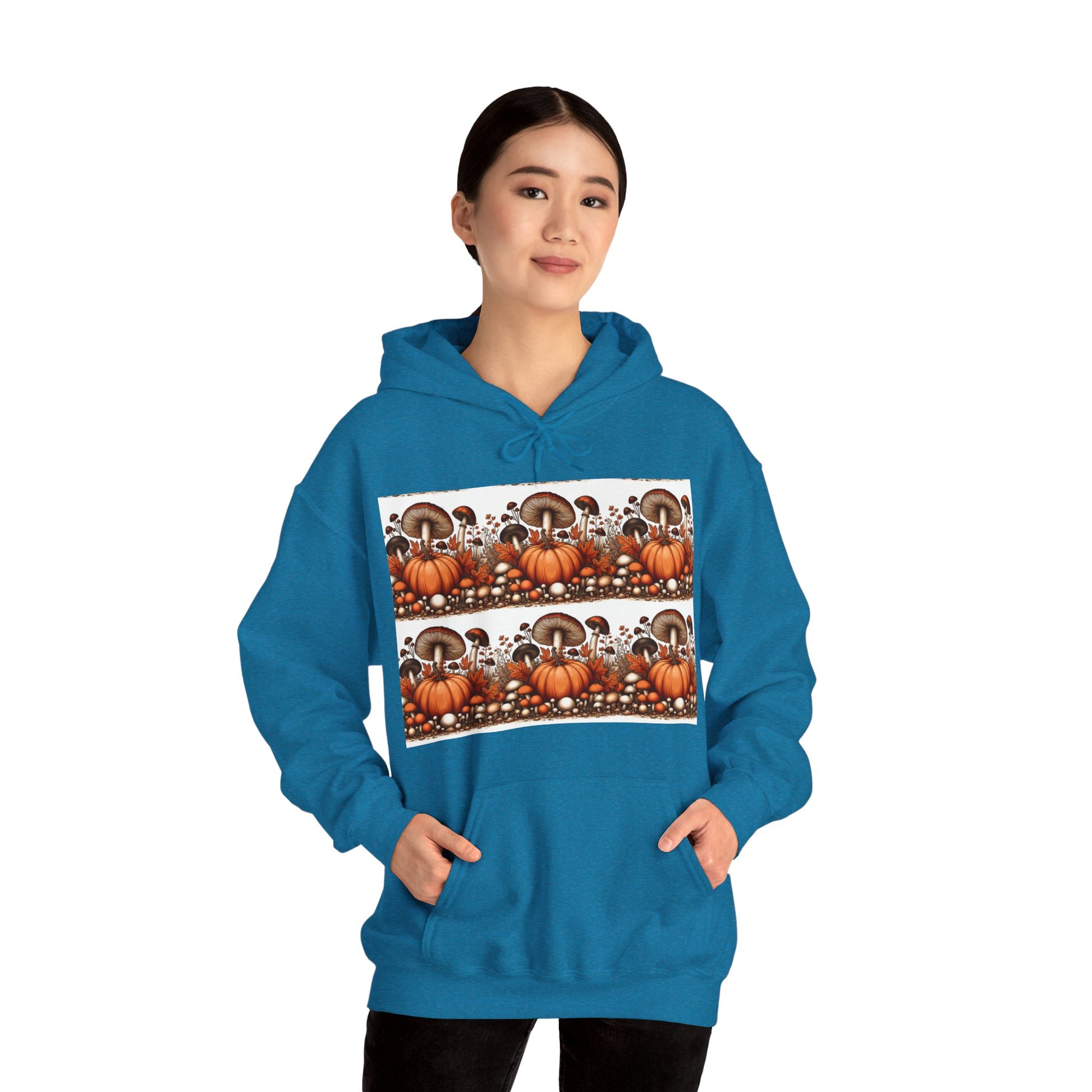 Pumpkin & Mushroom Unisex Heavy Blend™ Hooded Sweatshirt - Zion Legend Fashions