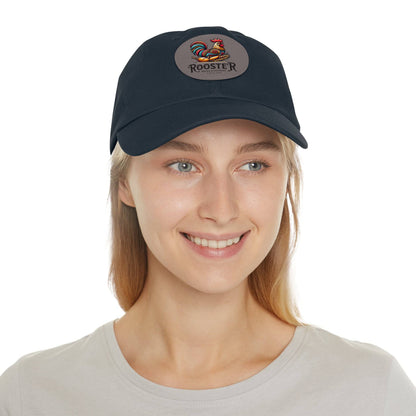 Rooster Dad Hat with Leather Patch (Round)  -  Available USA Only - Zion Legend Fashions