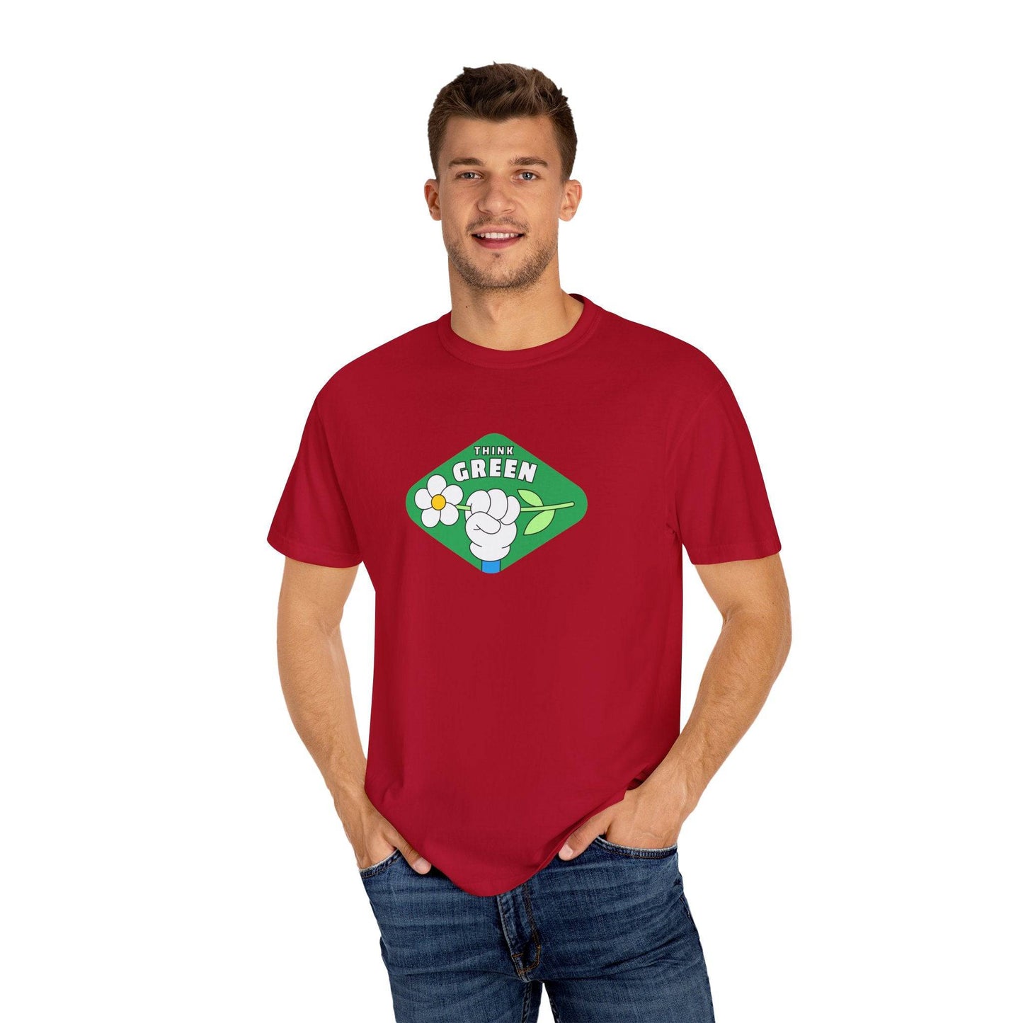 Think Green Unisex Garment-Dyed T-shirt - Zion Legend Fashions