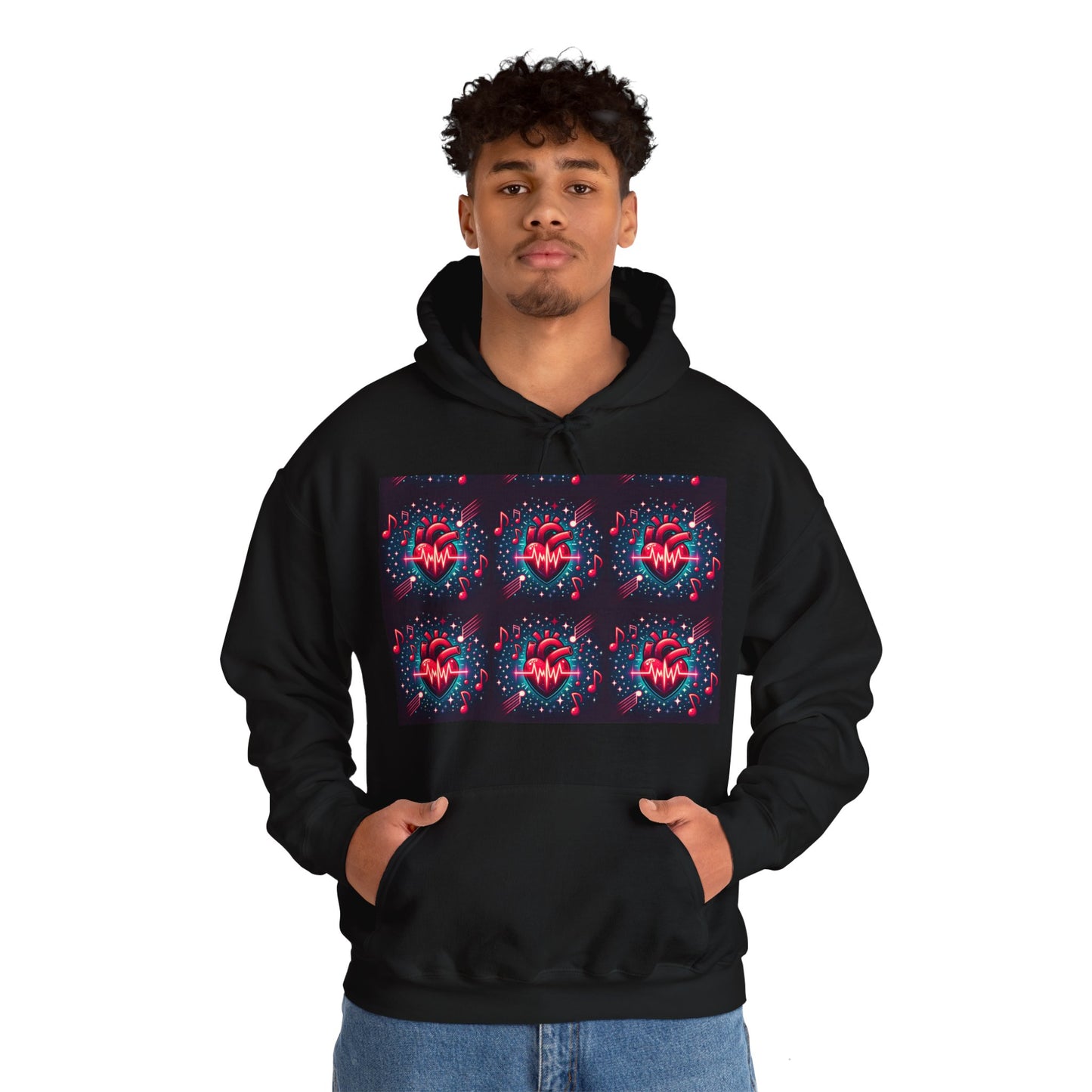 Funky heart Unisex Heavy Blend™ Hooded Sweatshirt - Zion Legend Fashions