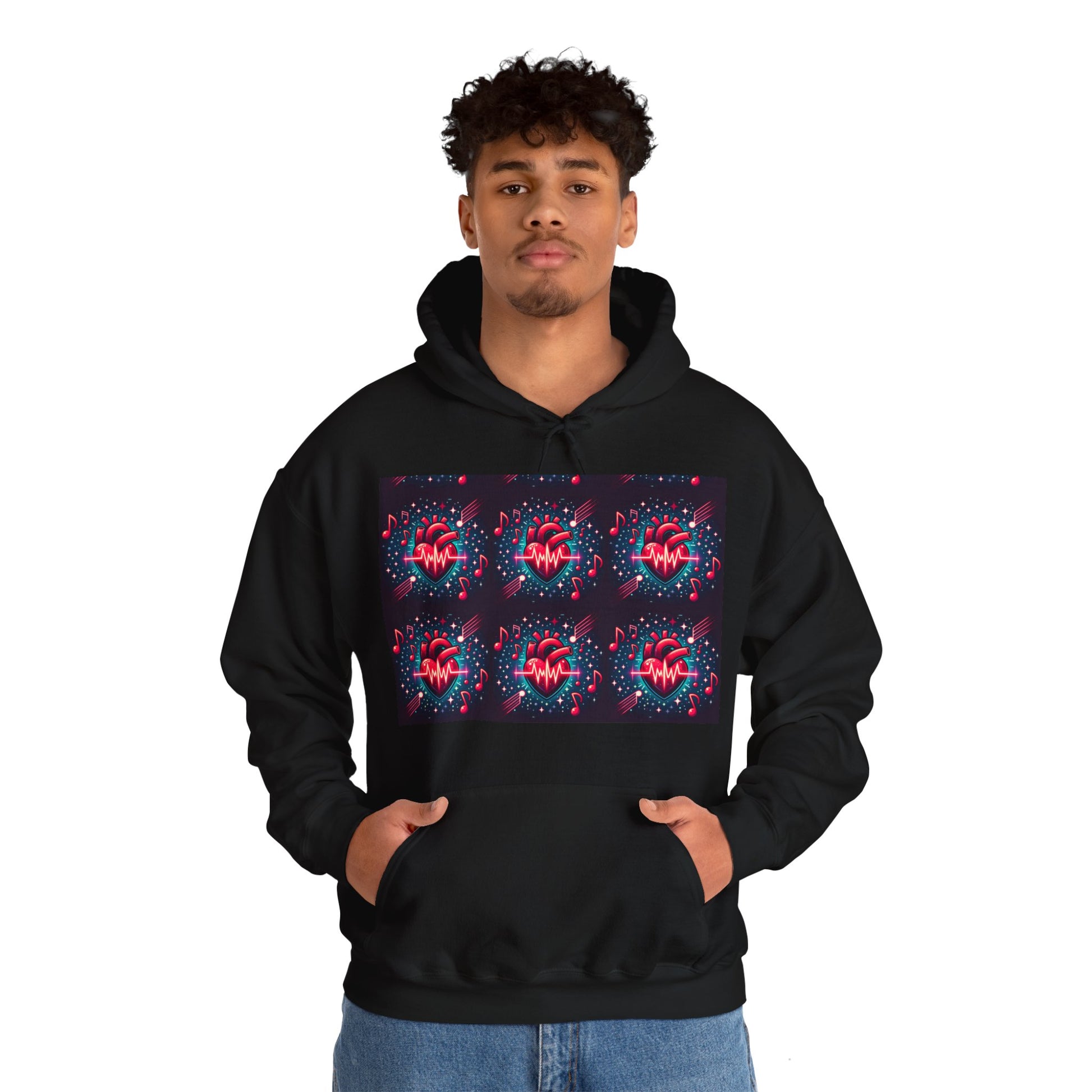 Funky heart Unisex Heavy Blend™ Hooded Sweatshirt - Zion Legend Fashions