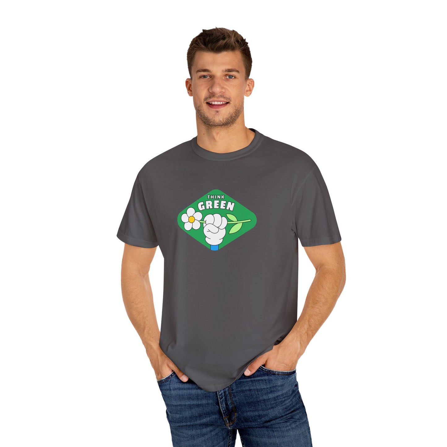 Think Green Unisex Garment-Dyed T-shirt - Zion Legend Fashions