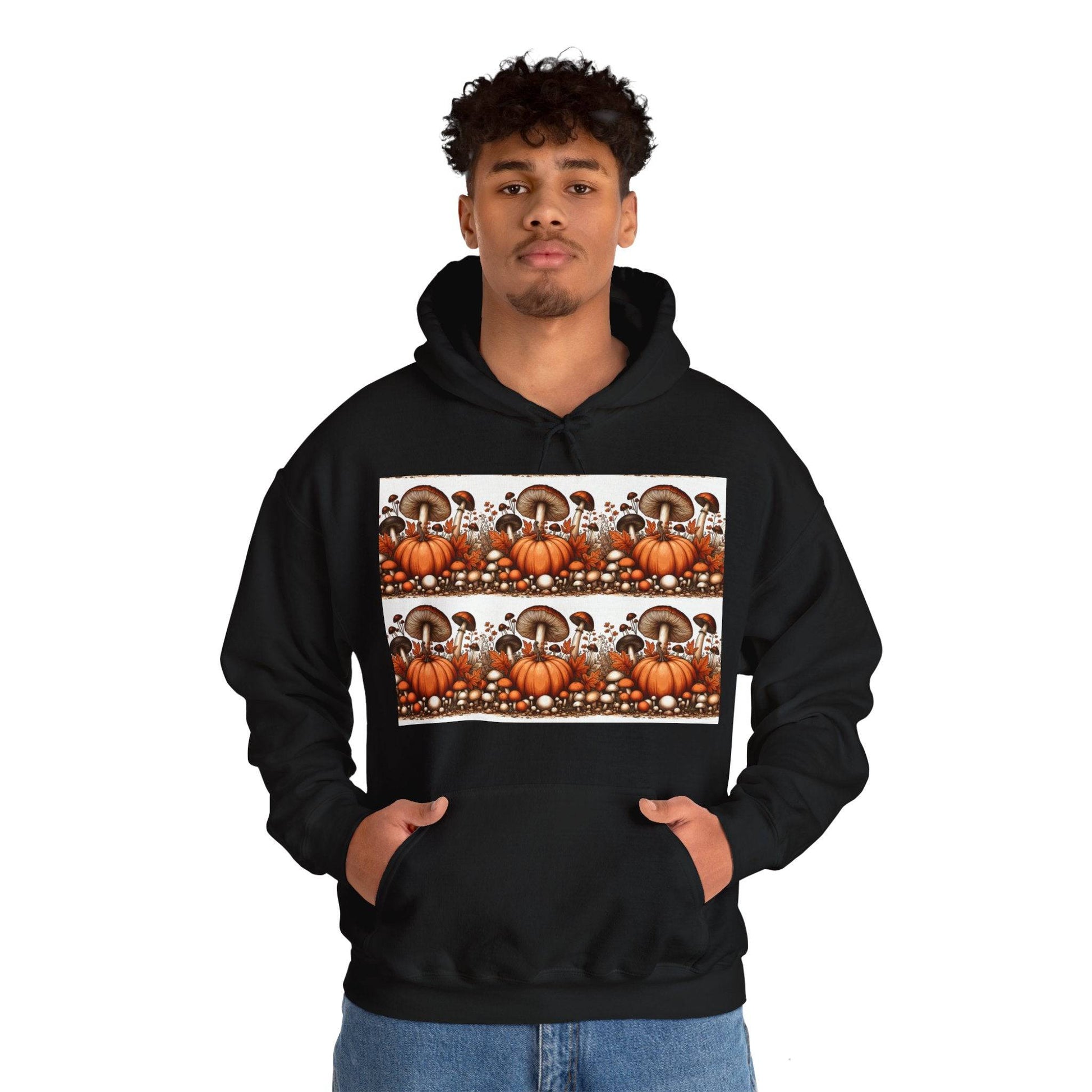 Pumpkin & Mushroom Unisex Heavy Blend™ Hooded Sweatshirt - Zion Legend Fashions
