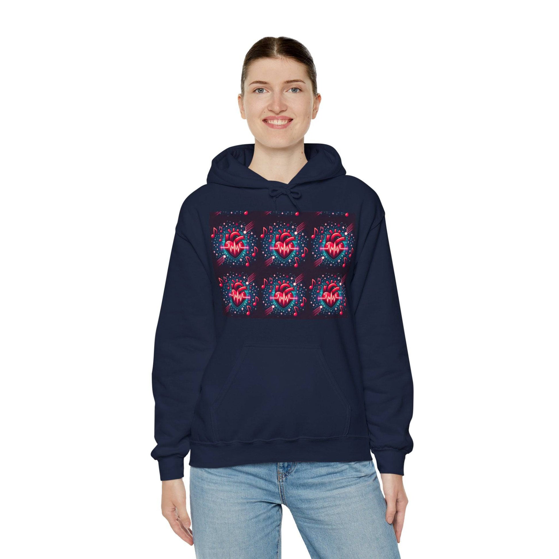Funky heart Unisex Heavy Blend™ Hooded Sweatshirt - Zion Legend Fashions