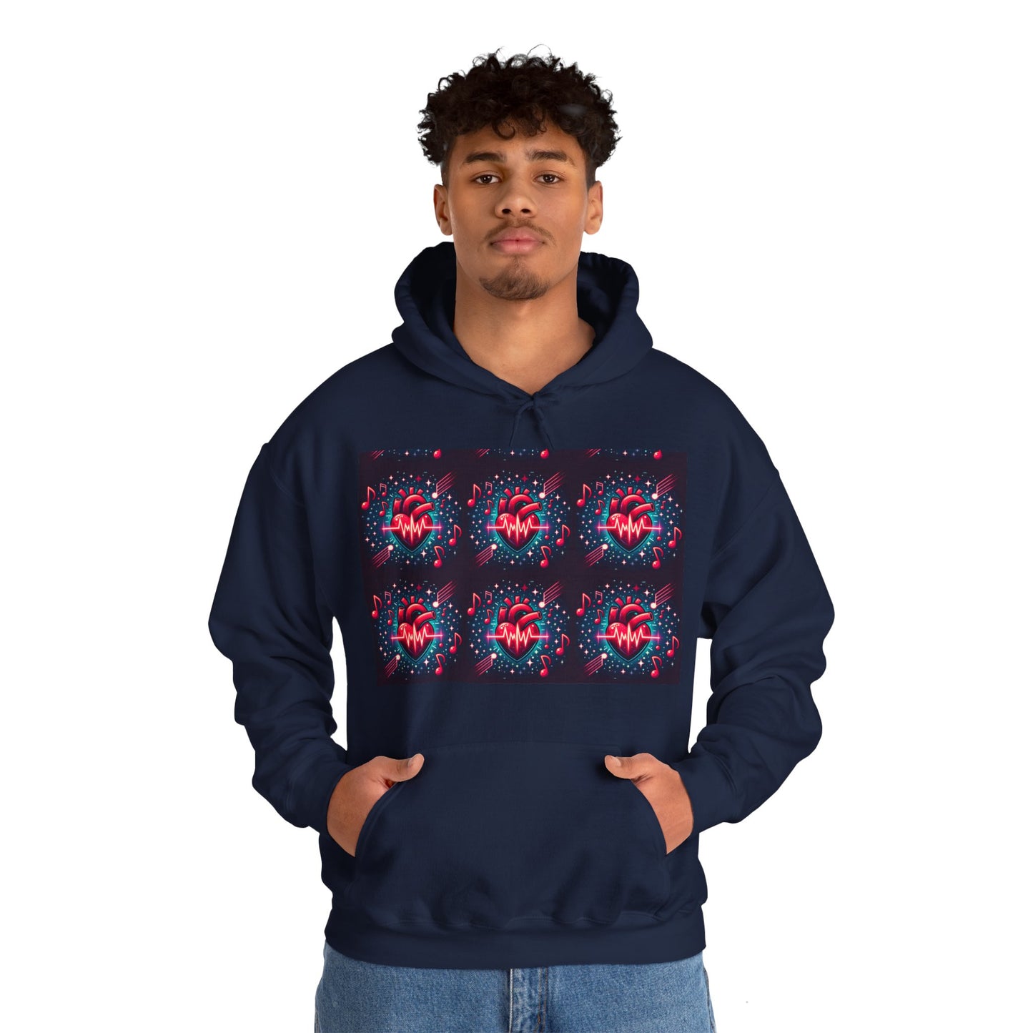Funky heart Unisex Heavy Blend™ Hooded Sweatshirt - Zion Legend Fashions