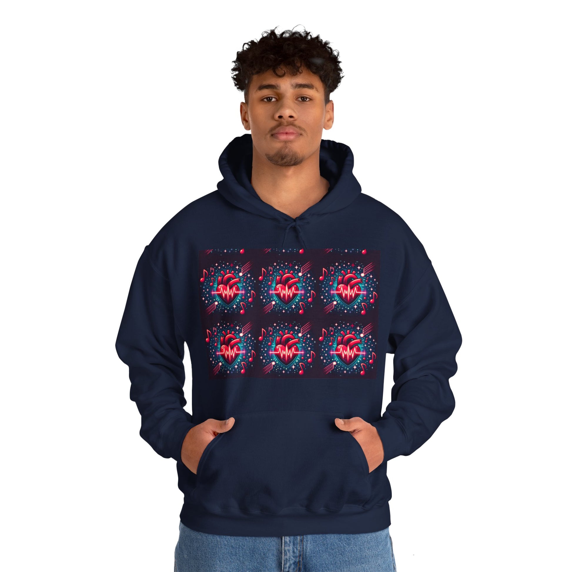 Funky heart Unisex Heavy Blend™ Hooded Sweatshirt - Zion Legend Fashions