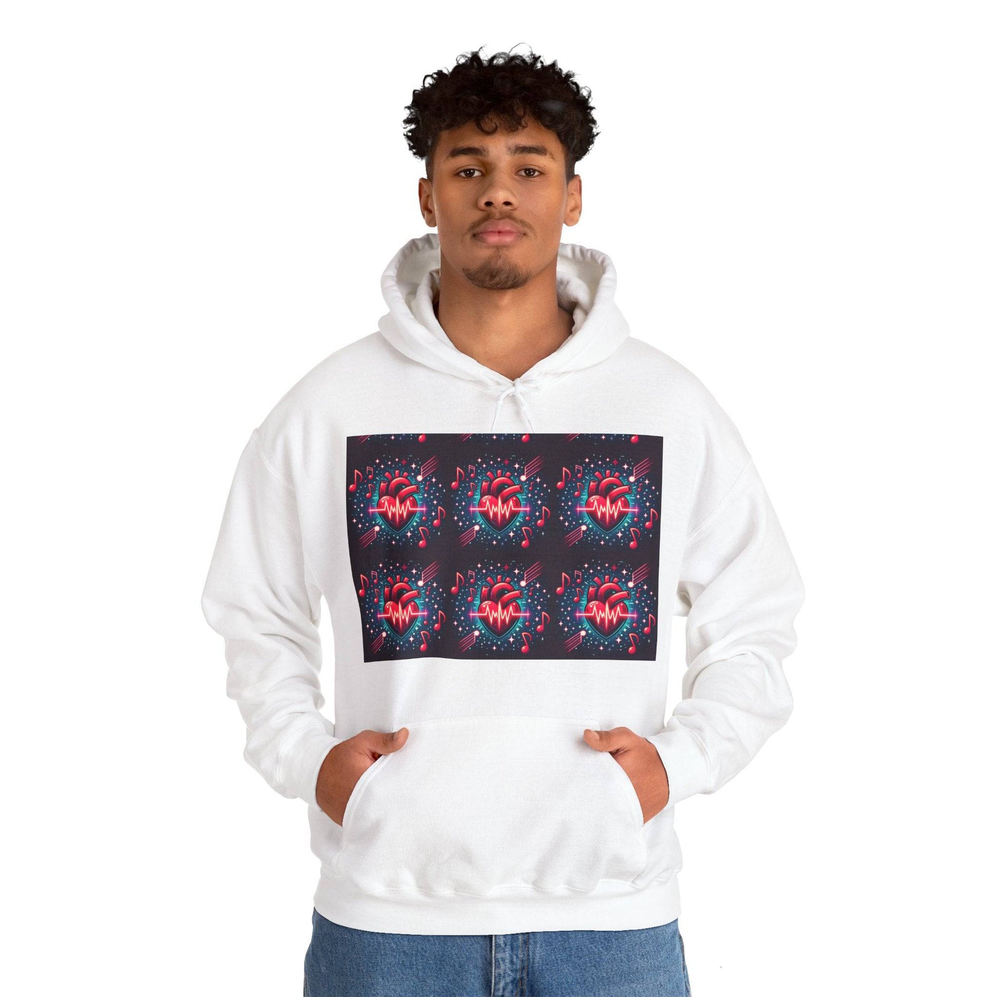 Funky heart Unisex Heavy Blend™ Hooded Sweatshirt - Zion Legend Fashions