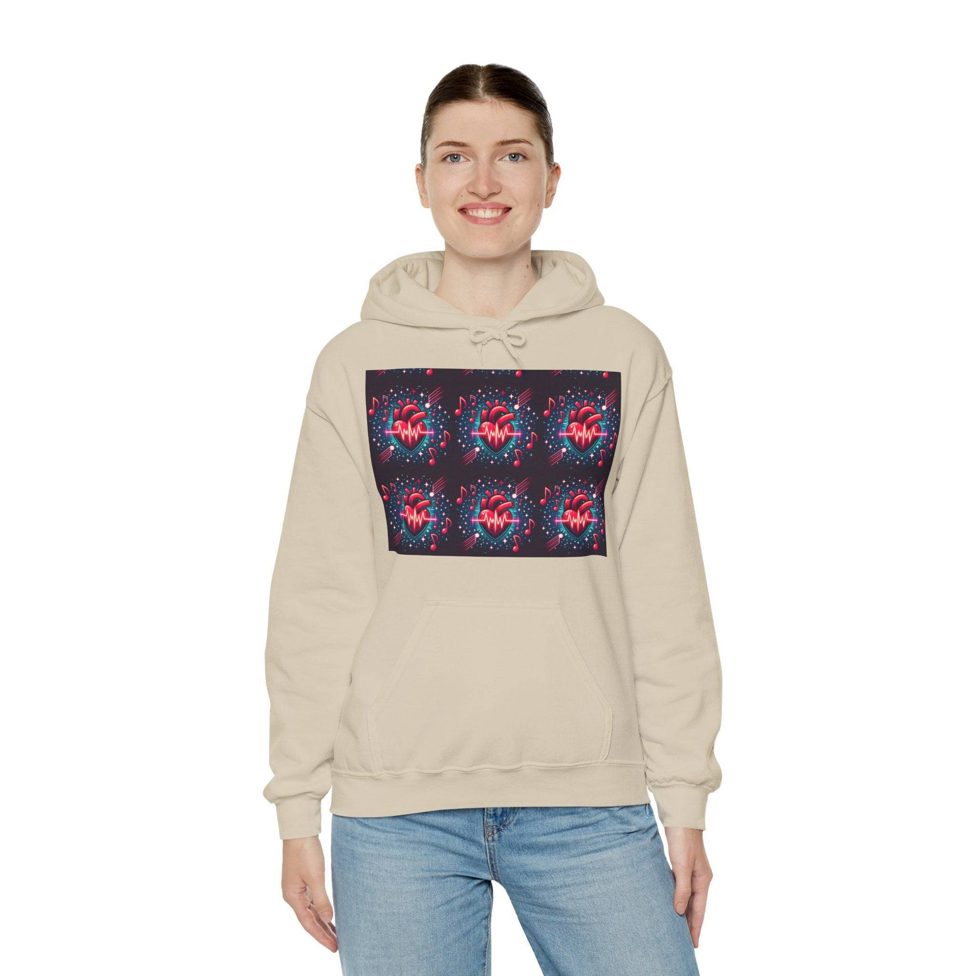 Funky heart Unisex Heavy Blend™ Hooded Sweatshirt - Zion Legend Fashions