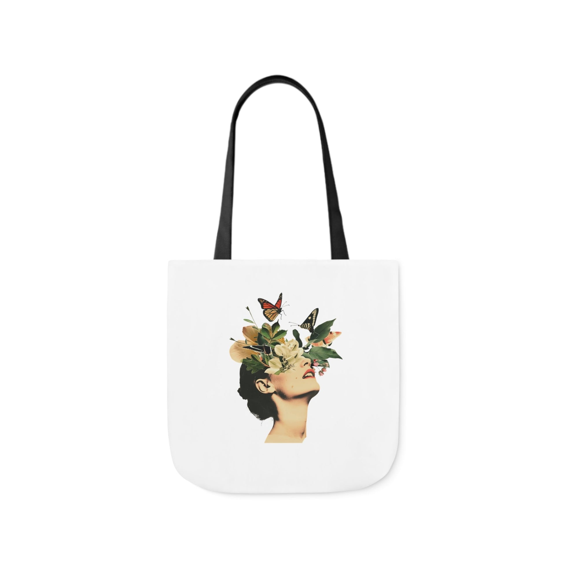 Flower Canvas Tote Bag, 5-Color Straps  -  USA & UK Only - Zion Legend Fashions