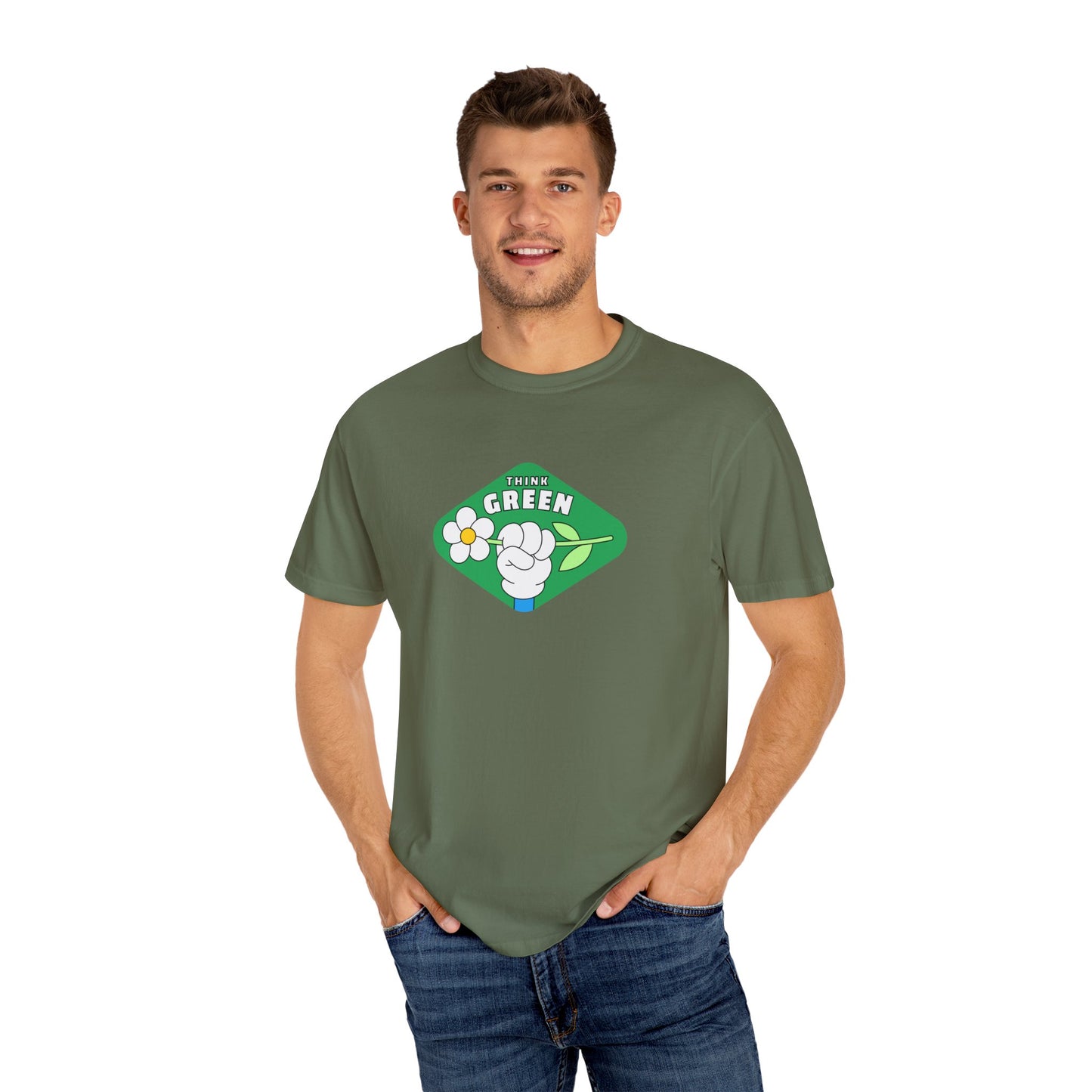 Think Green Unisex Garment-Dyed T-shirt - Zion Legend Fashions