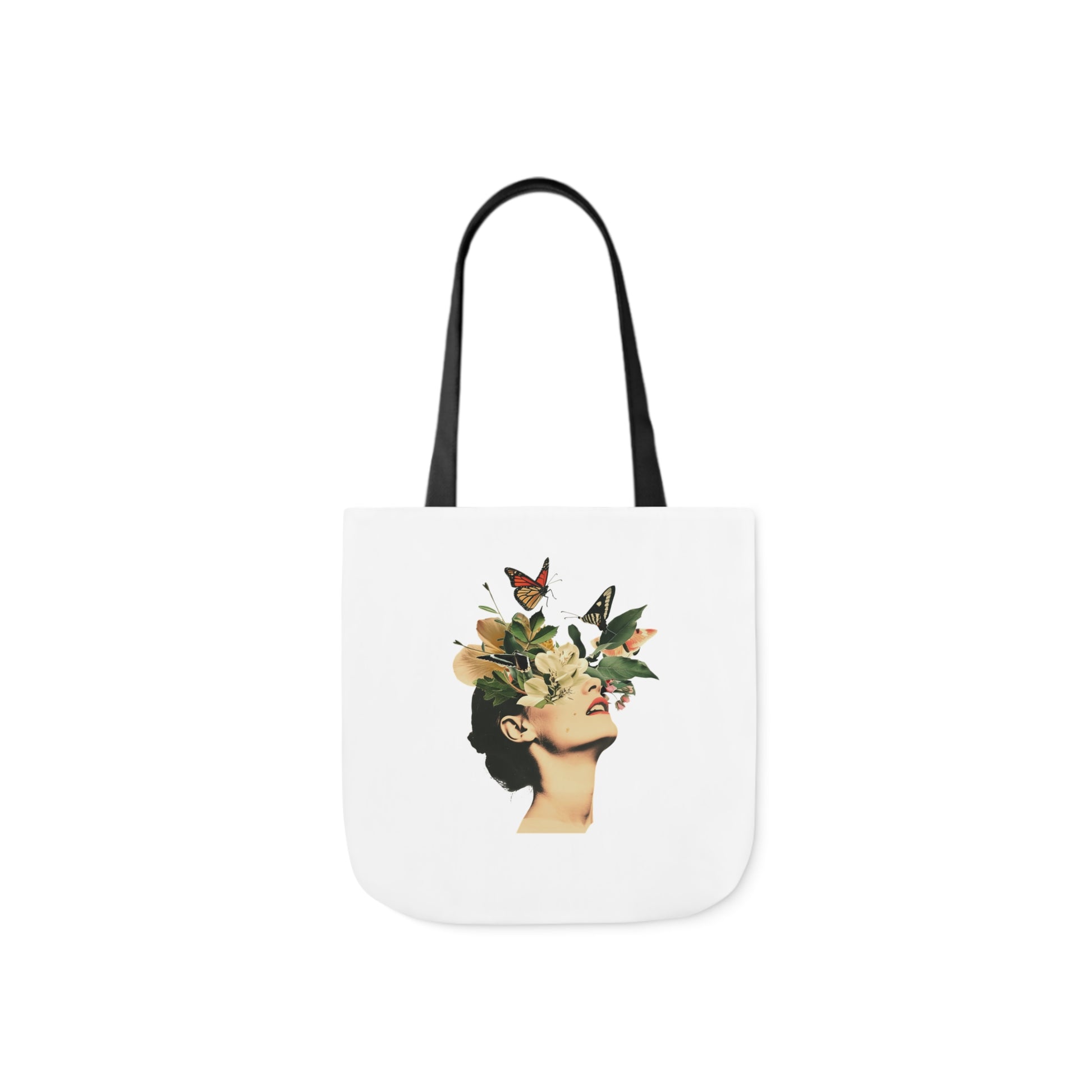 Flower Canvas Tote Bag, 5-Color Straps  -  USA & UK Only - Zion Legend Fashions