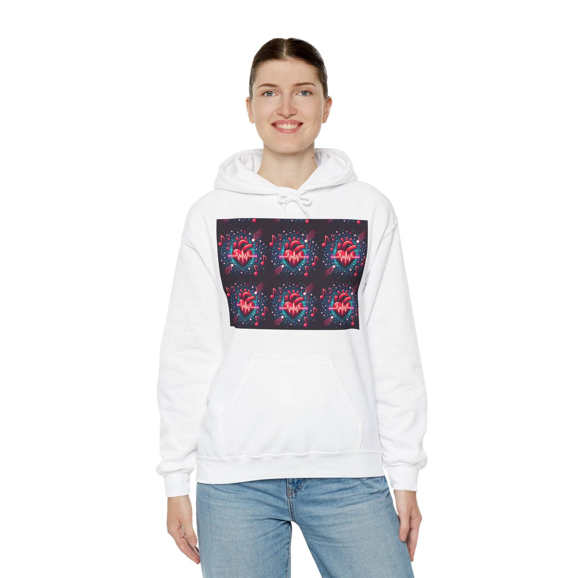 Funky heart Unisex Heavy Blend™ Hooded Sweatshirt - Zion Legend Fashions