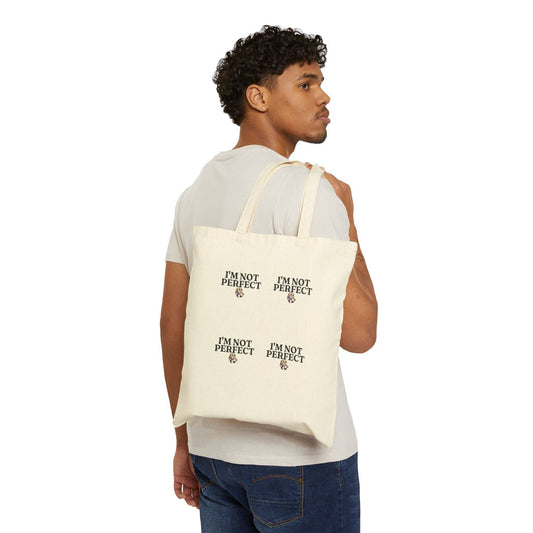 I'm Not Perfect Cotton Canvas Tote Bag - Zion Legend Fashions