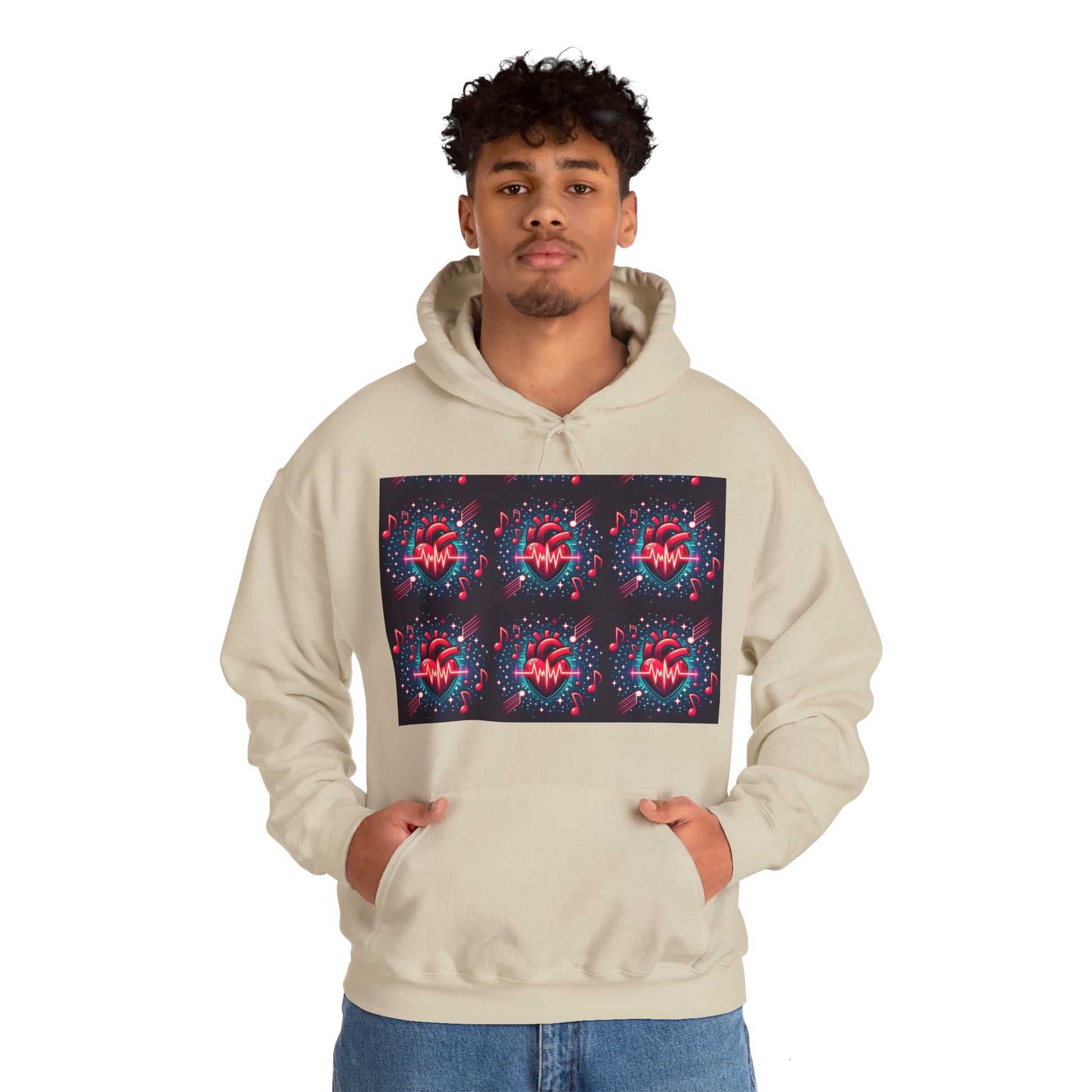 Funky heart Unisex Heavy Blend™ Hooded Sweatshirt - Zion Legend Fashions