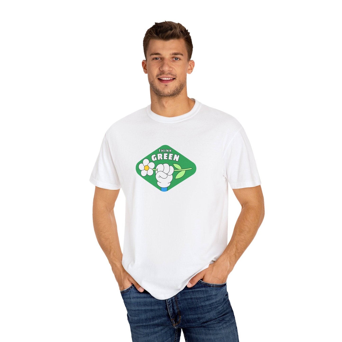 Think Green Unisex Garment-Dyed T-shirt - Zion Legend Fashions