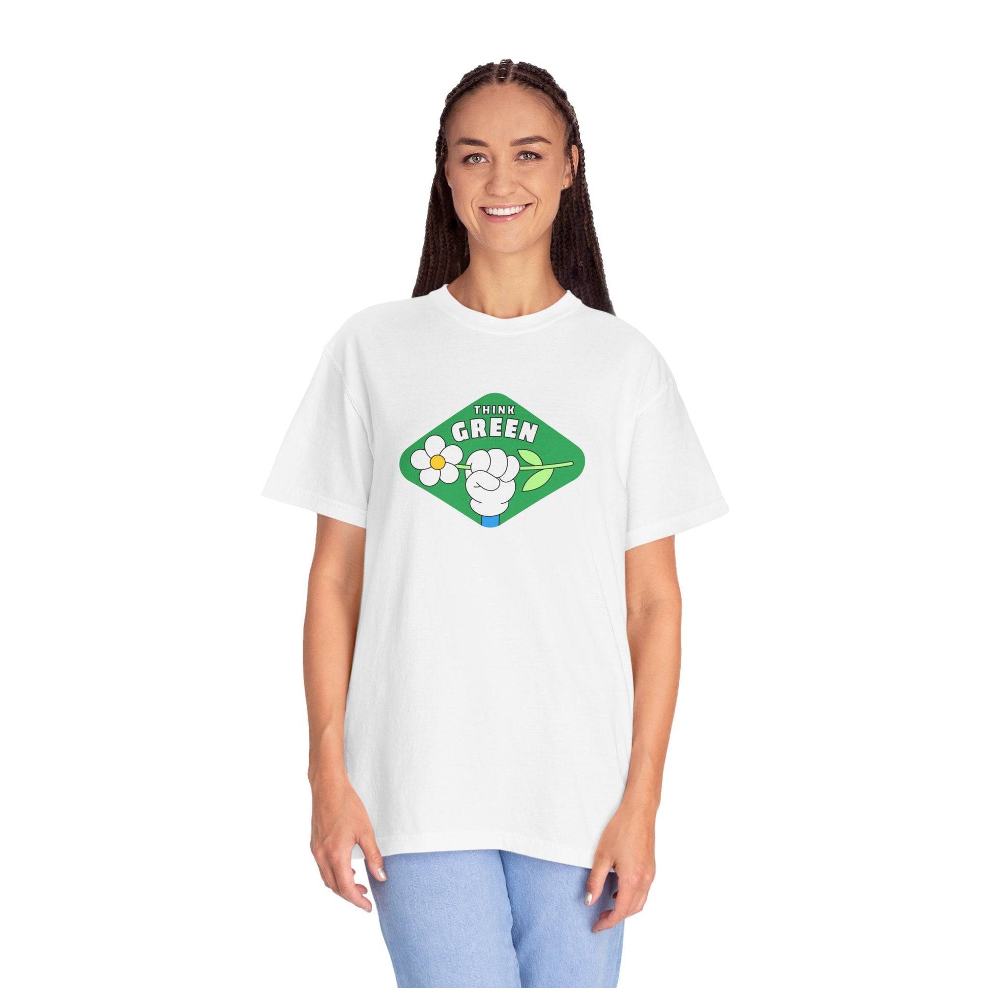 Think Green Unisex Garment-Dyed T-shirt - Zion Legend Fashions