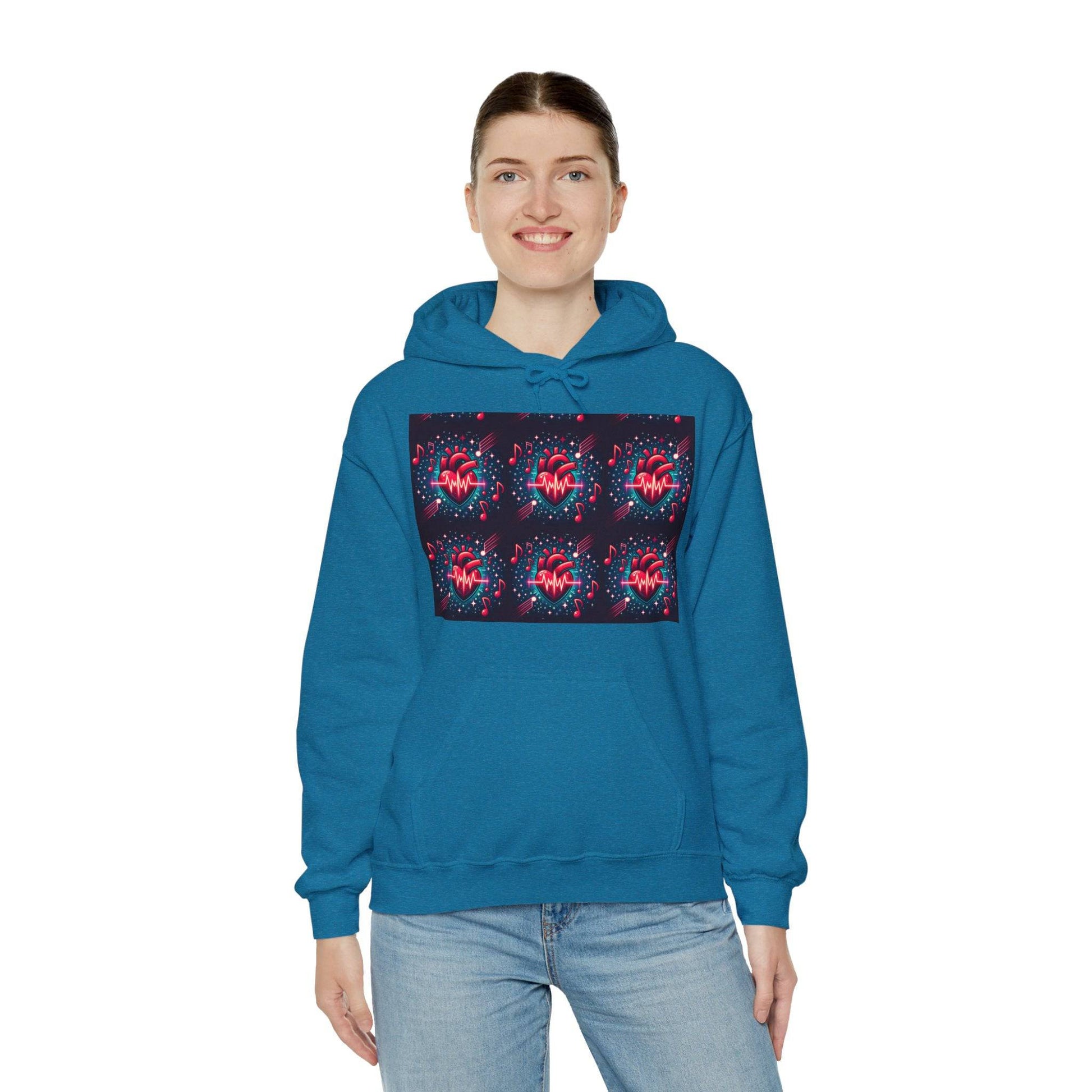 Funky heart Unisex Heavy Blend™ Hooded Sweatshirt - Zion Legend Fashions