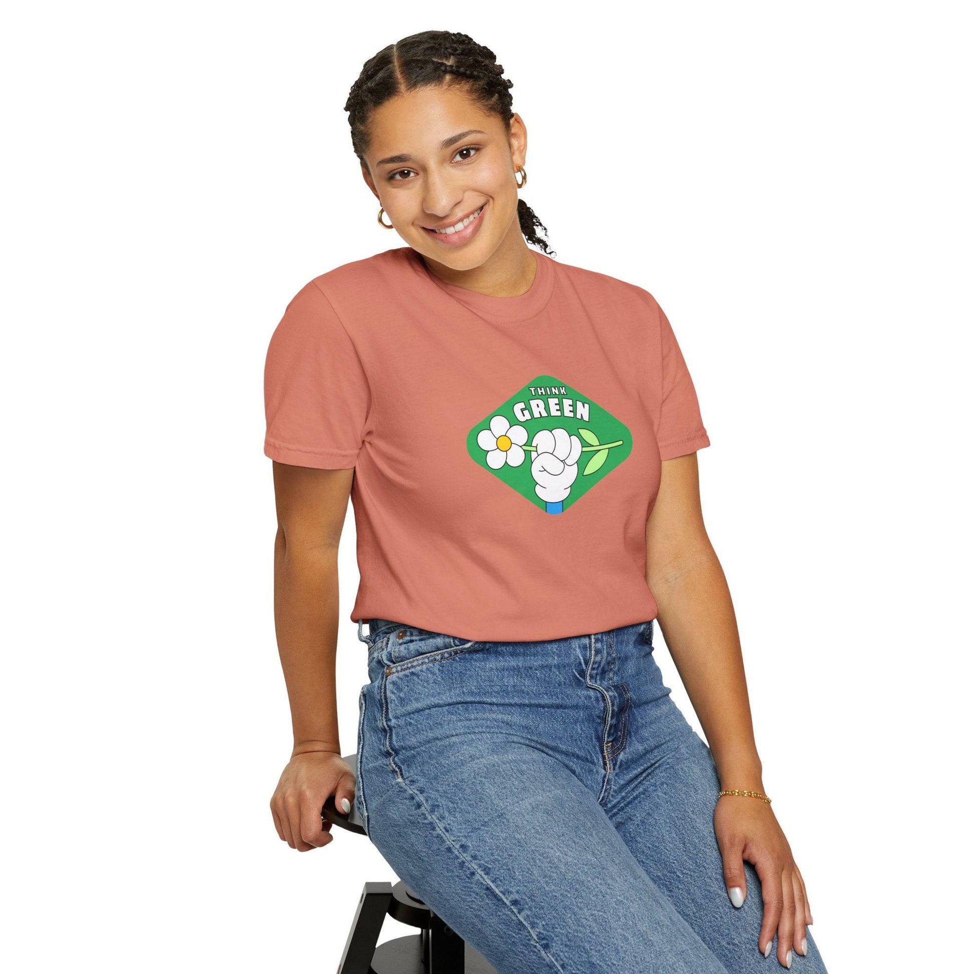 Think Green Unisex Garment-Dyed T-shirt - Zion Legend Fashions