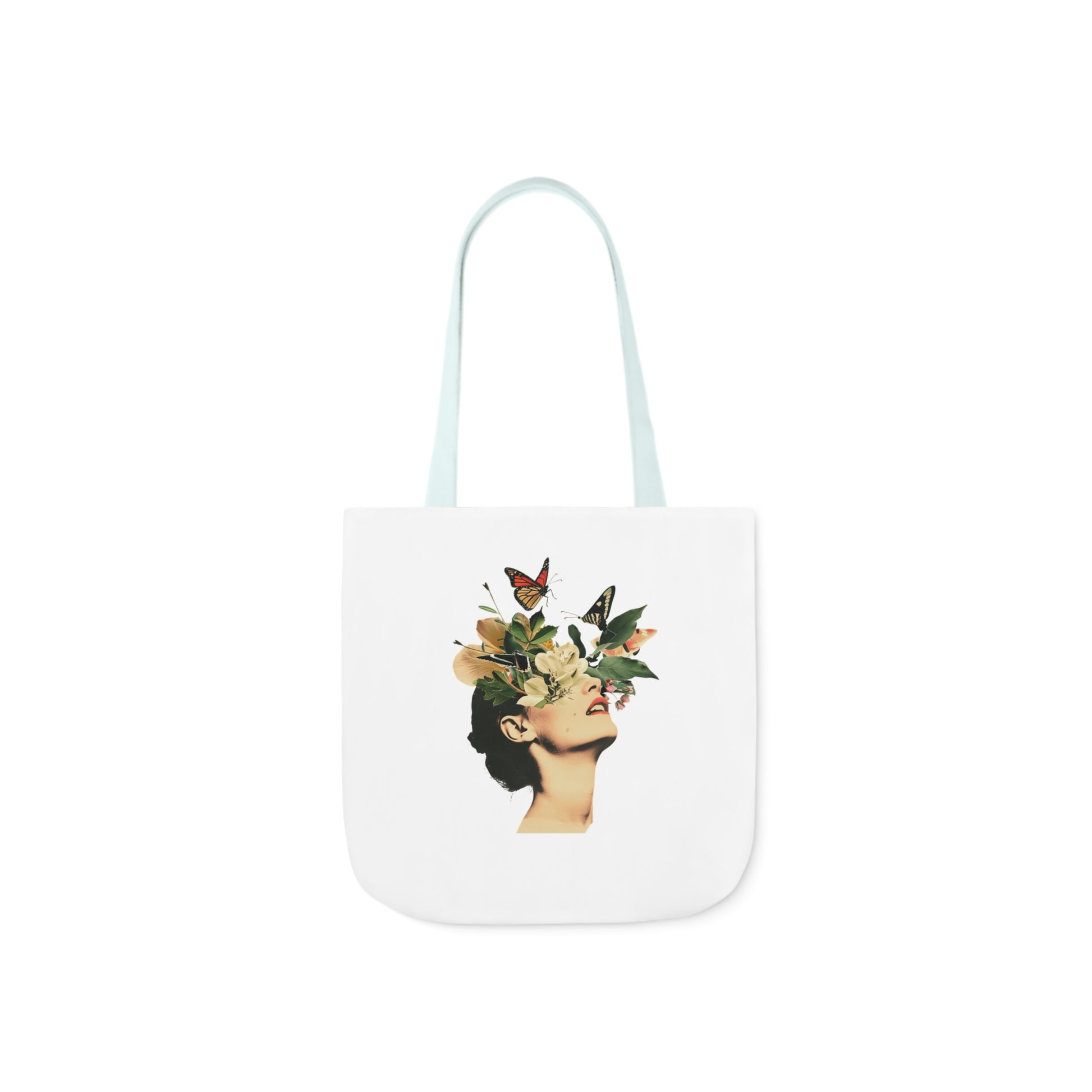 Flower Canvas Tote Bag, 5-Color Straps  -  USA & UK Only - Zion Legend Fashions
