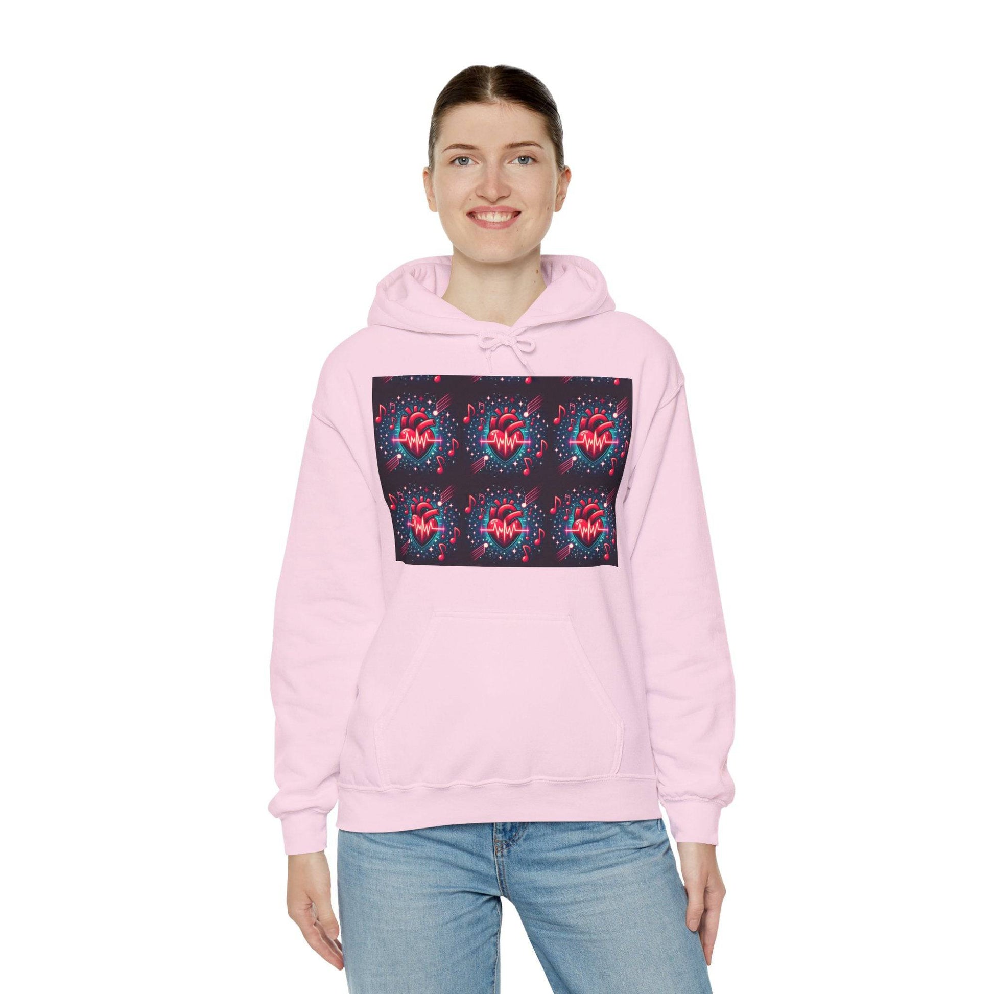 Funky heart Unisex Heavy Blend™ Hooded Sweatshirt - Zion Legend Fashions