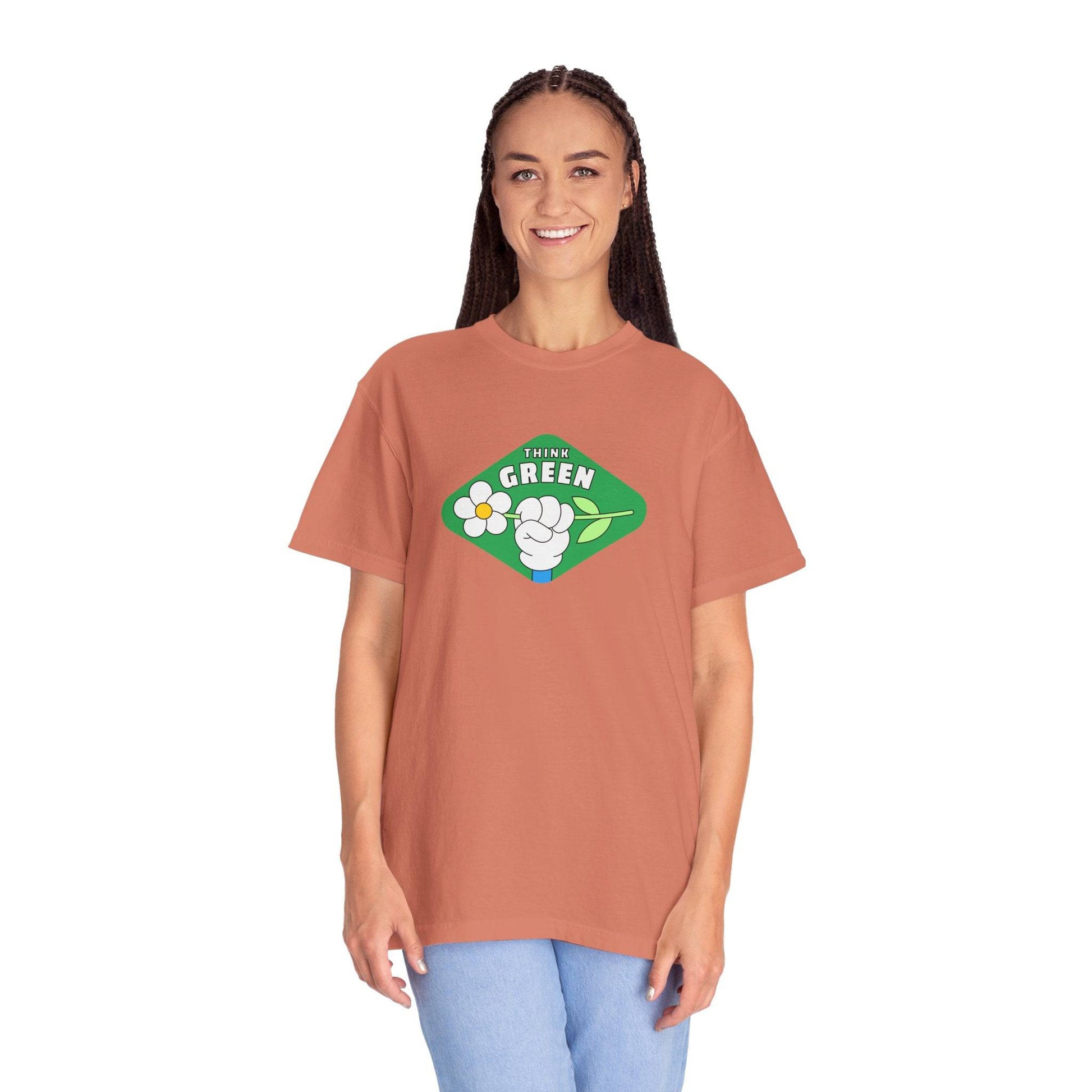 Think Green Unisex Garment-Dyed T-shirt - Zion Legend Fashions