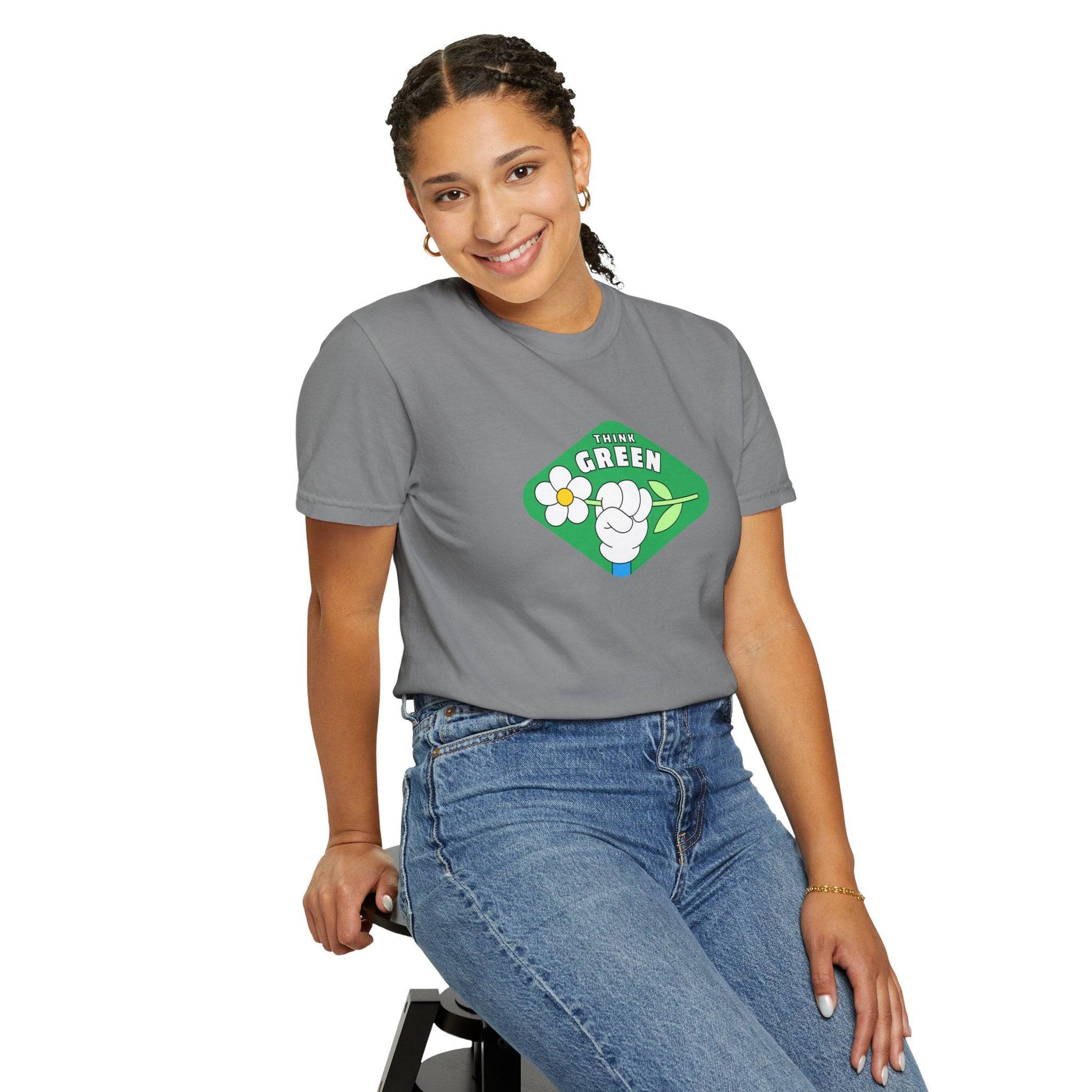 Think Green Unisex Garment-Dyed T-shirt - Zion Legend Fashions