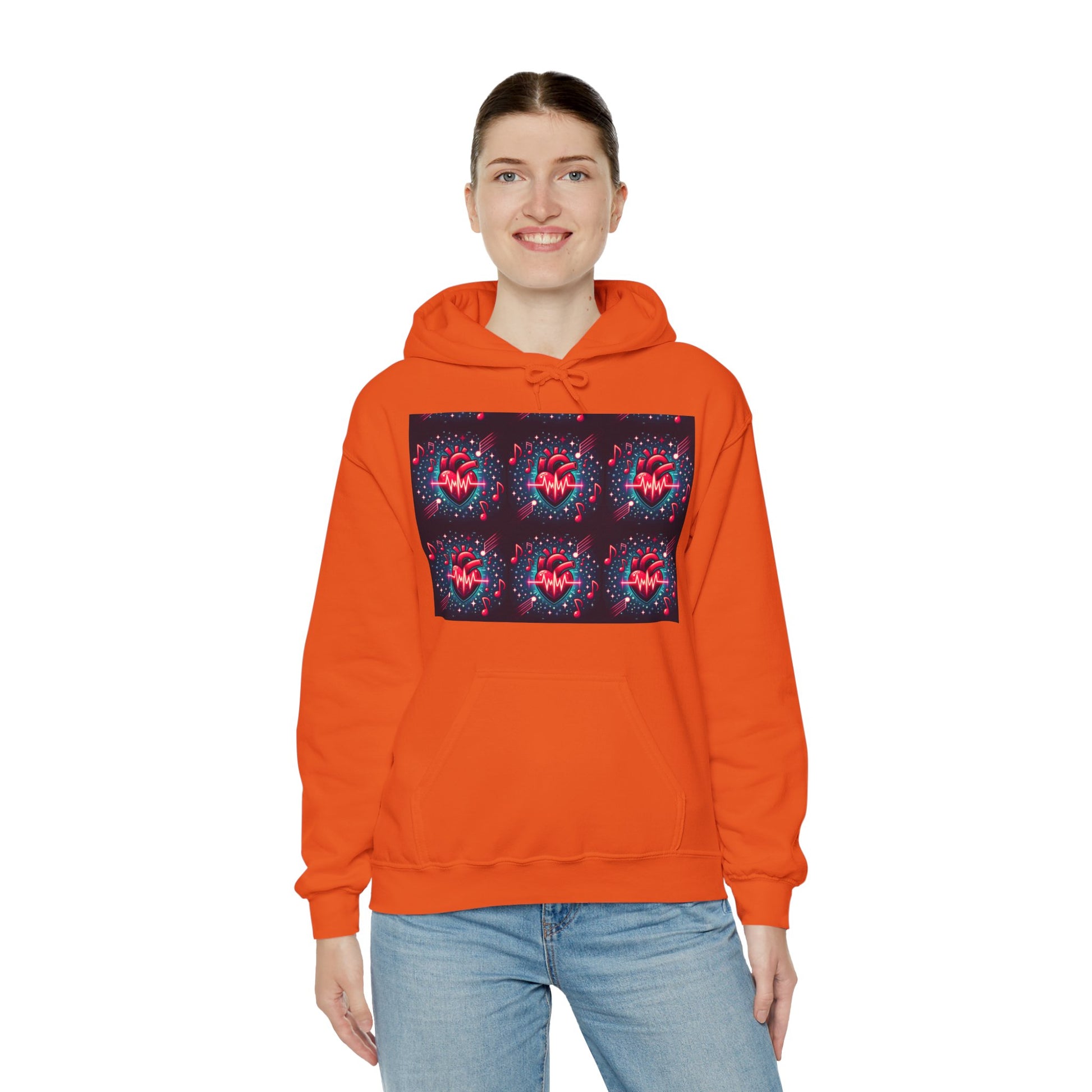 Funky heart Unisex Heavy Blend™ Hooded Sweatshirt - Zion Legend Fashions