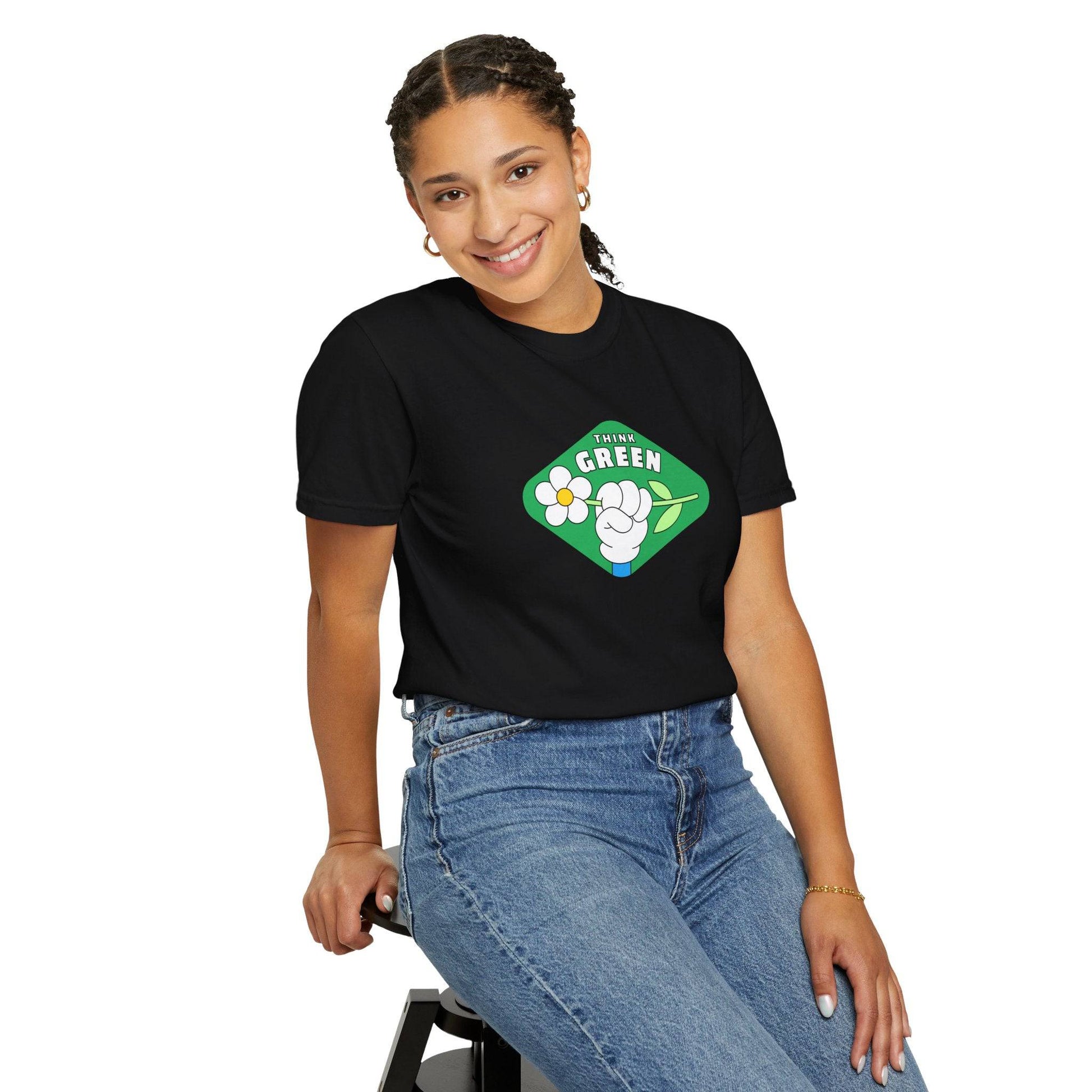 Think Green Unisex Garment-Dyed T-shirt - Zion Legend Fashions