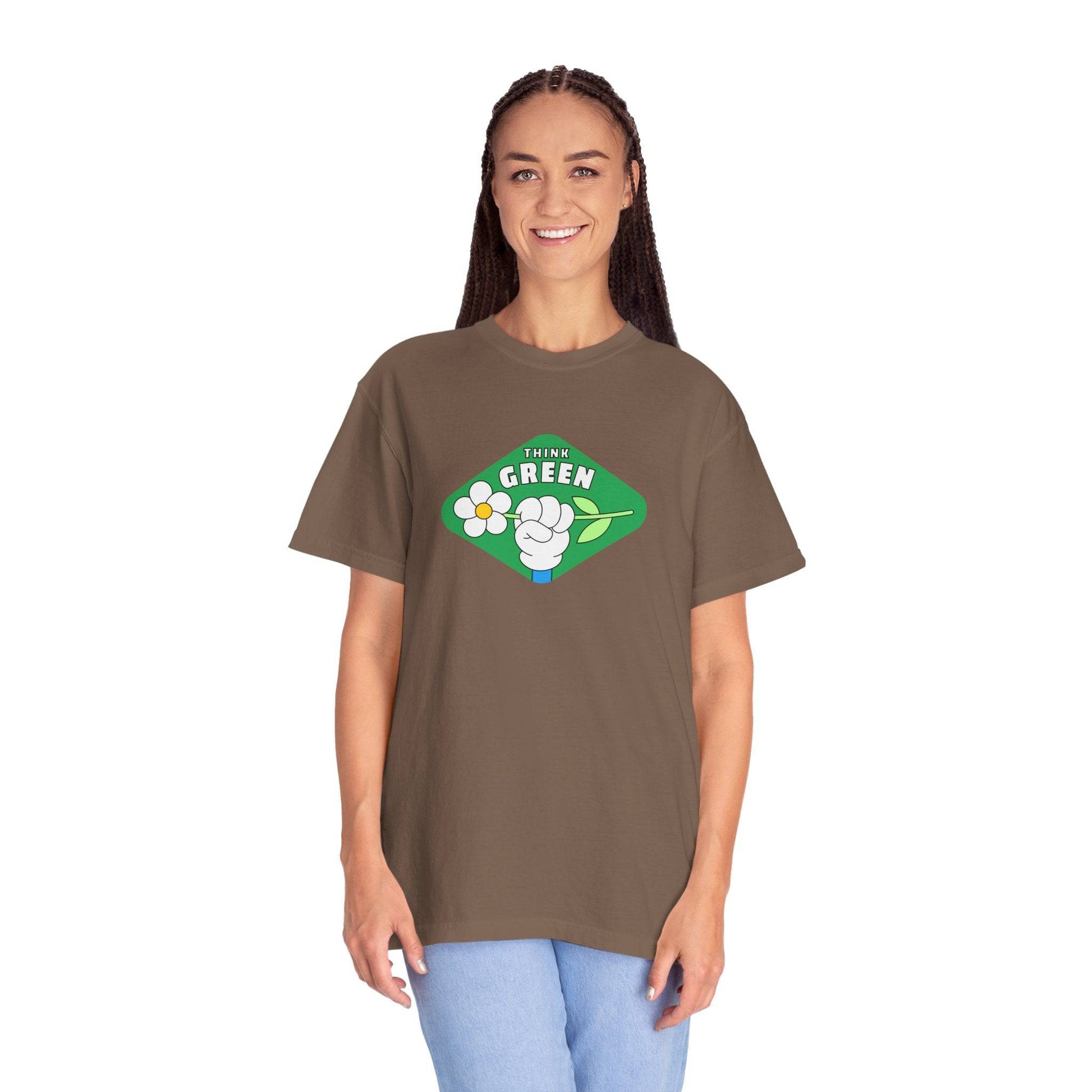 Think Green Unisex Garment-Dyed T-shirt - Zion Legend Fashions