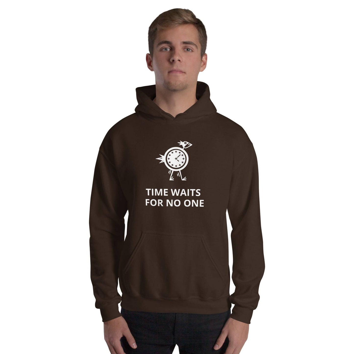 Time Waits For No One White Print Unisex Hoodie - Zion Legend Fashions