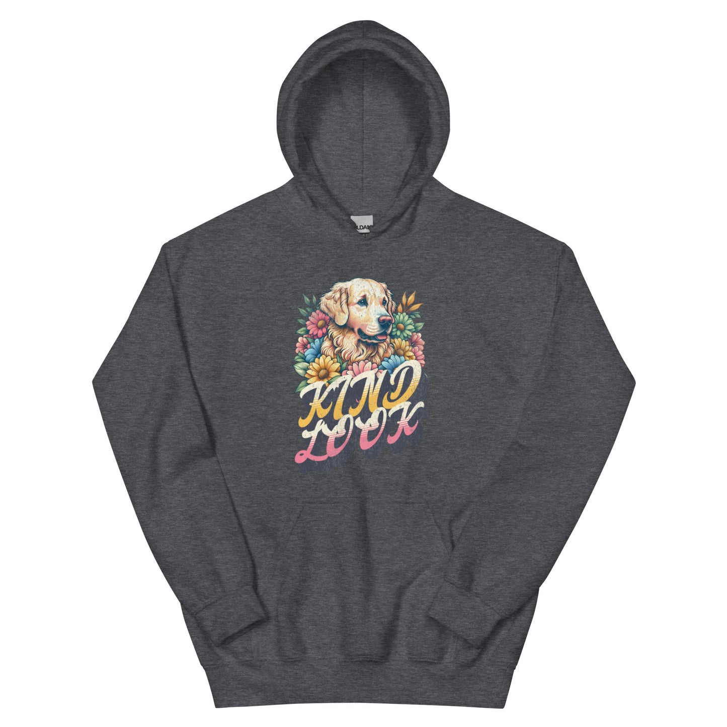 Unisex hoodie featuring a cute puppy design and floral accents, celebrating the bond with furry friends.