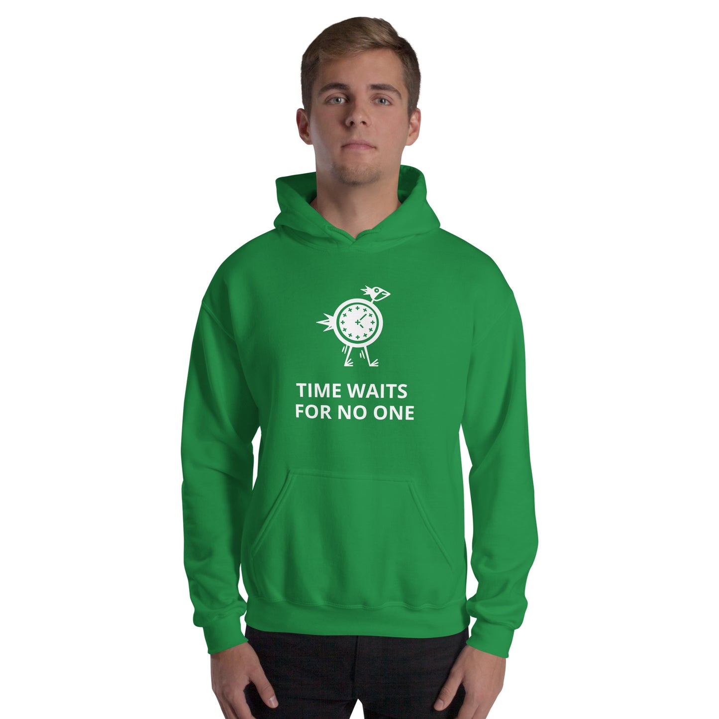 Time Waits For No One White Print Unisex Hoodie - Zion Legend Fashions