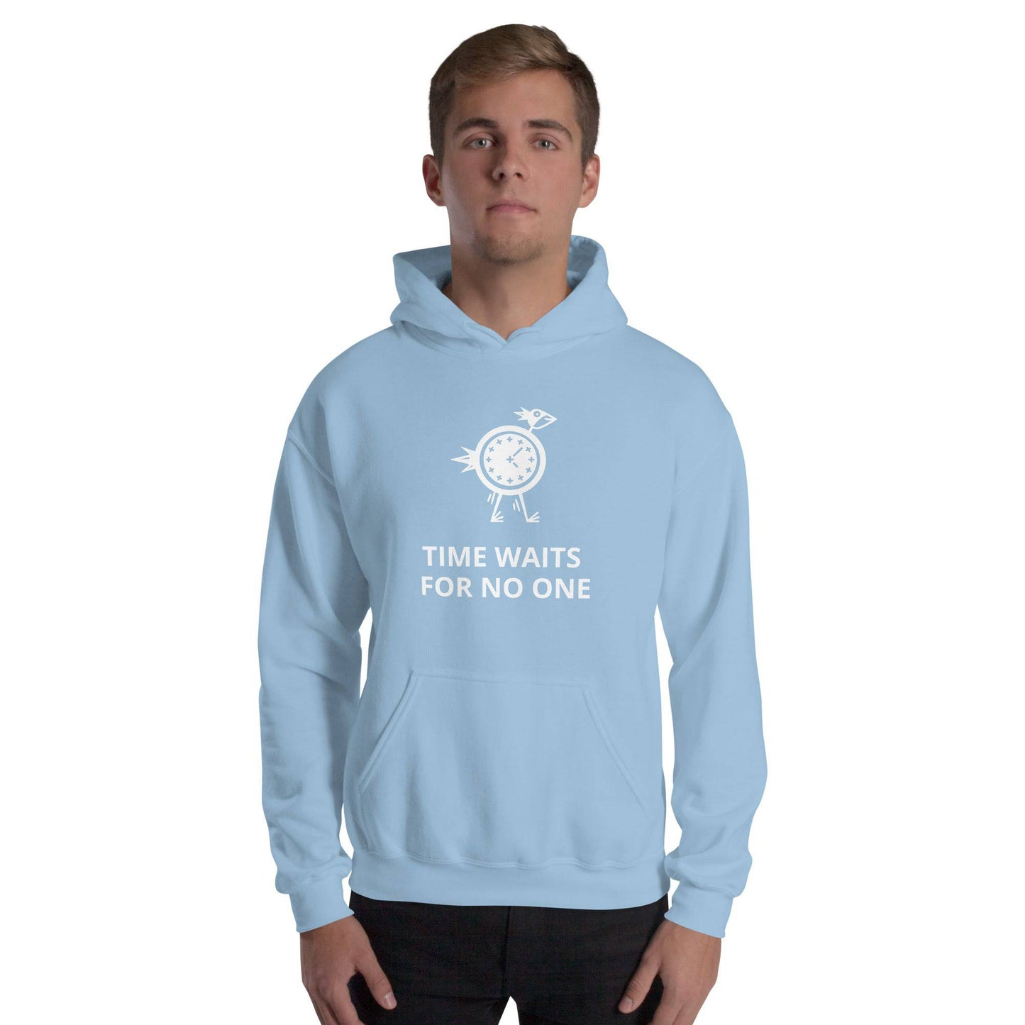 Time Waits For No One White Print Unisex Hoodie - Zion Legend Fashions