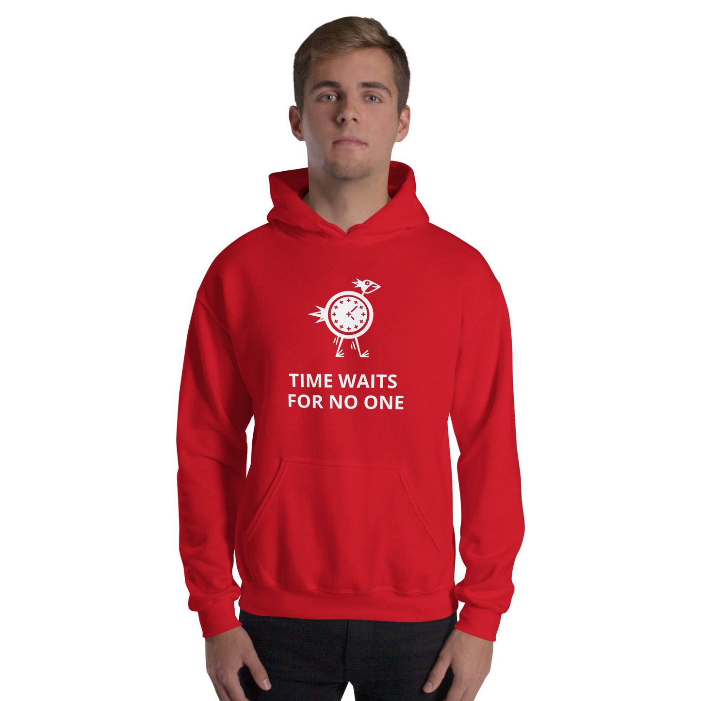 Time Waits For No One White Print Unisex Hoodie - Zion Legend Fashions
