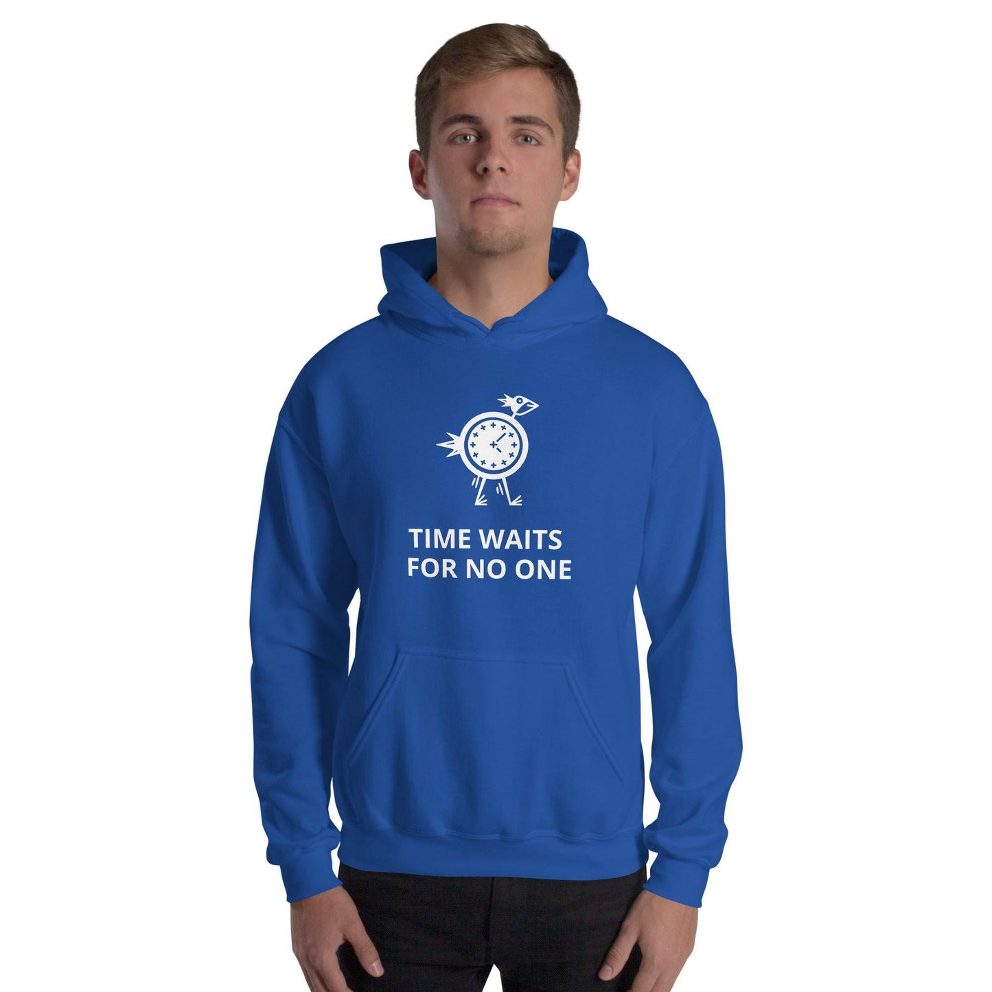 Time Waits For No One White Print Unisex Hoodie - Zion Legend Fashions