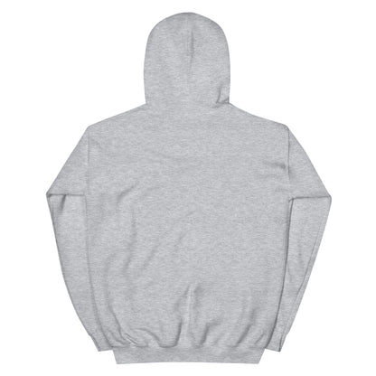 Back view of the Timeless Companionship unisex hoodie in heather gray, showcasing its double-lined hood and soft fabric.