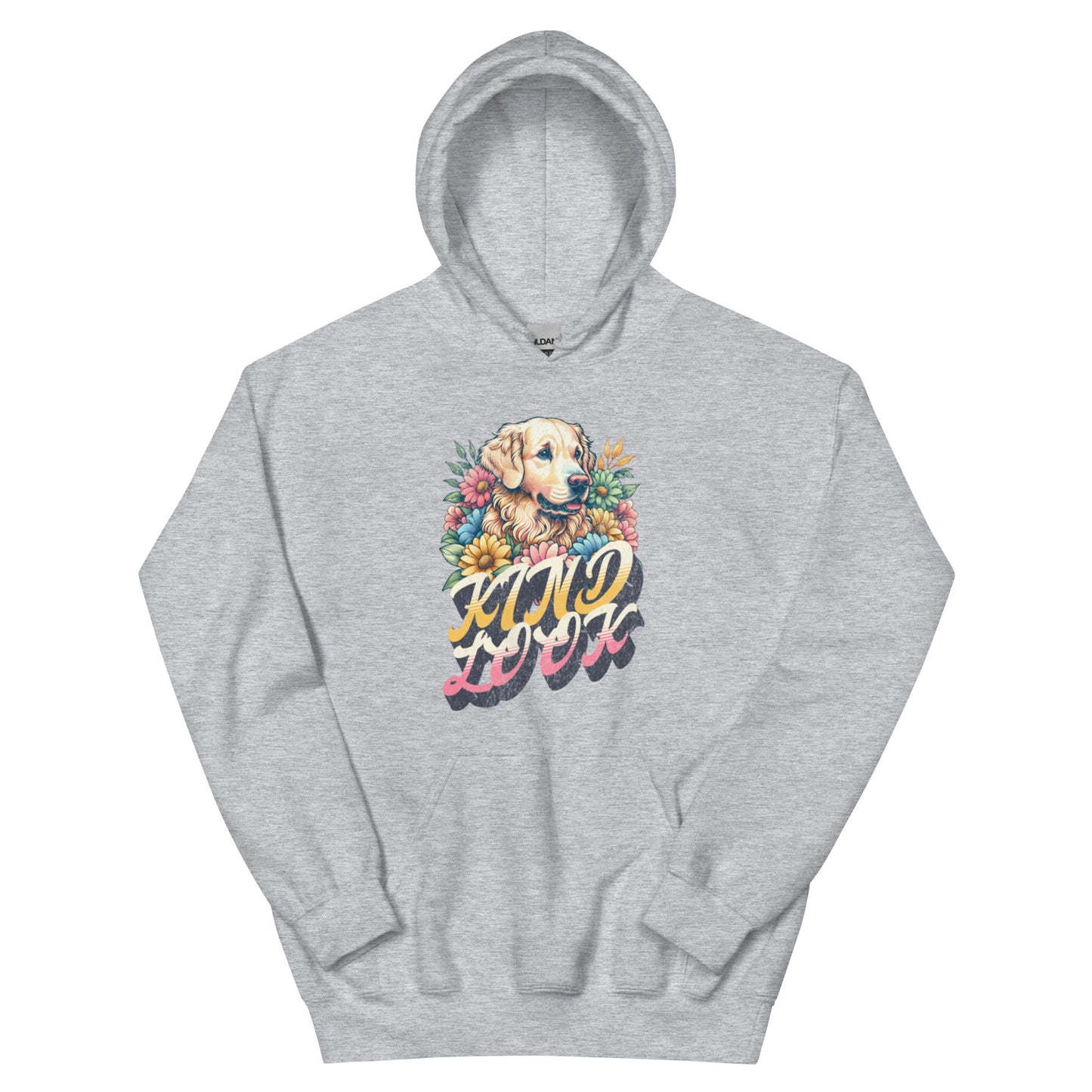 Timeless Companionship unisex hoodie with charming floral design and dog illustration for pet lovers.