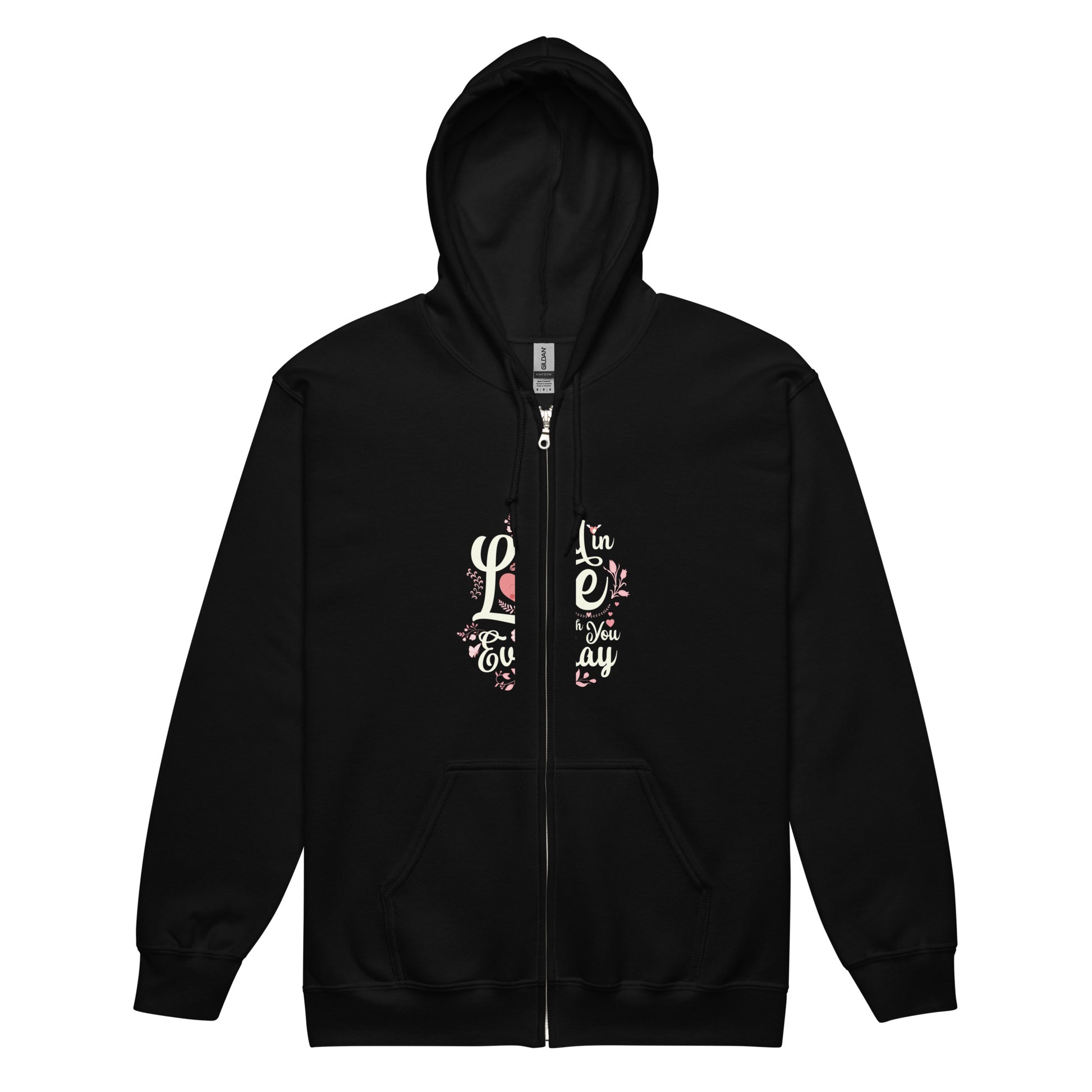 Floral Fido Zip Unisex heavy hoodie featuring vintage dog design and flowers, ideal for warmth and style.