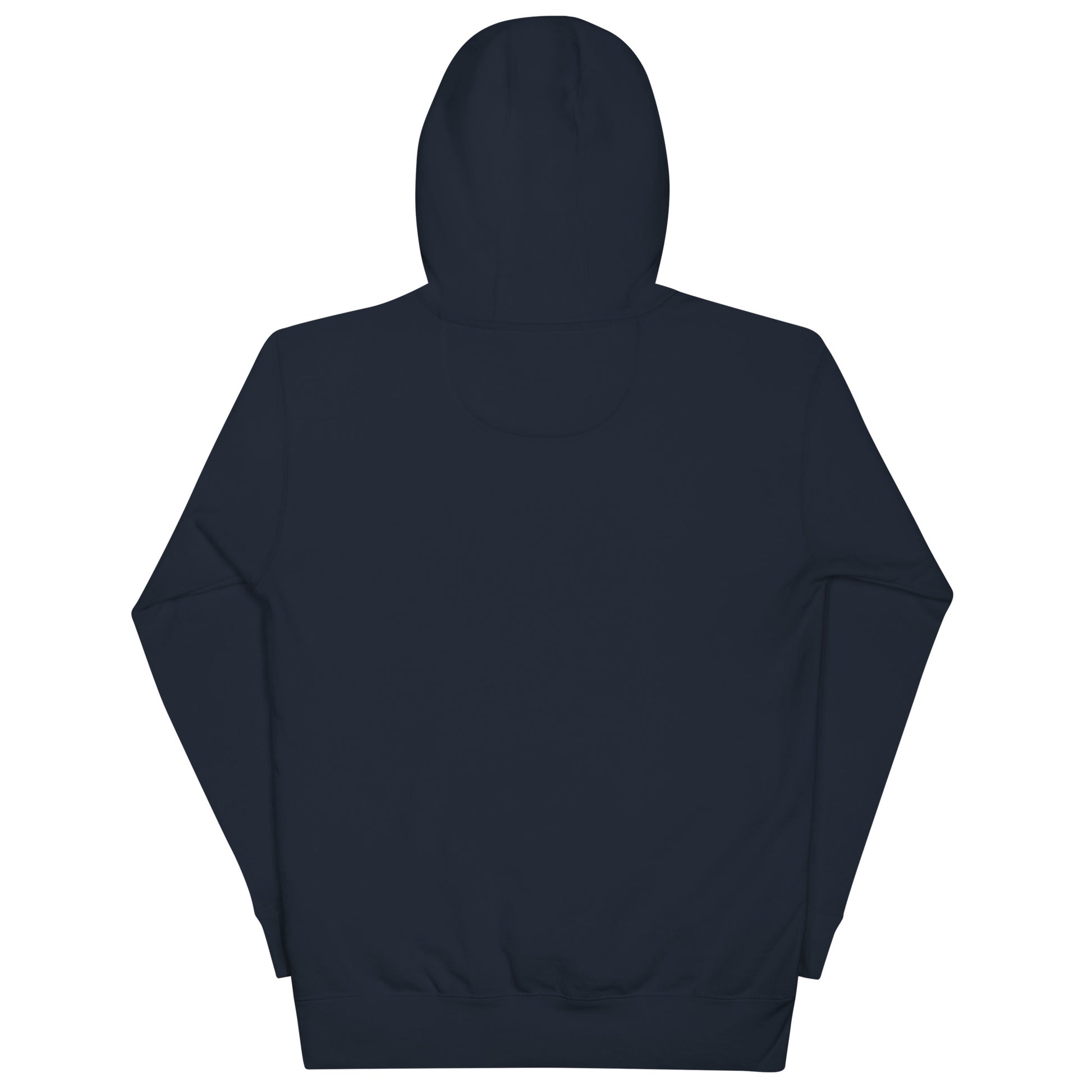 Back view of Gentle Nurse unisex hoodie in dark color, featuring a comfortable 3-panel hood and relaxed fit.